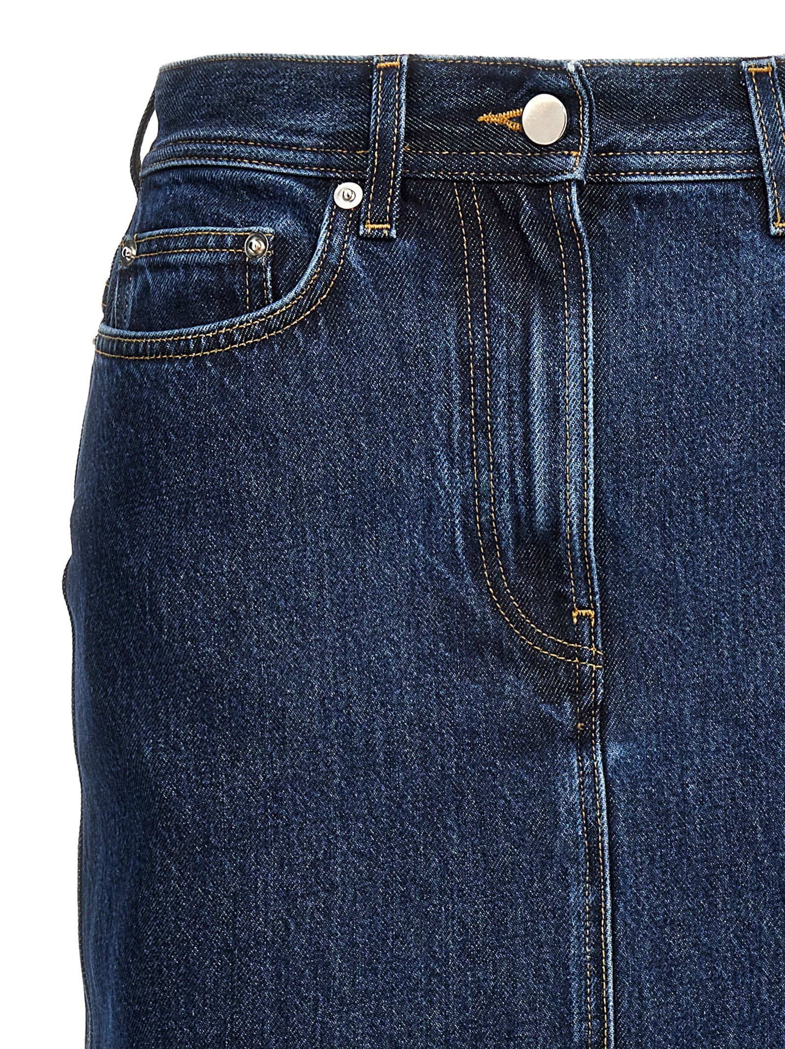 Loulou De Saison Blue Denim Midi Women's Skirt