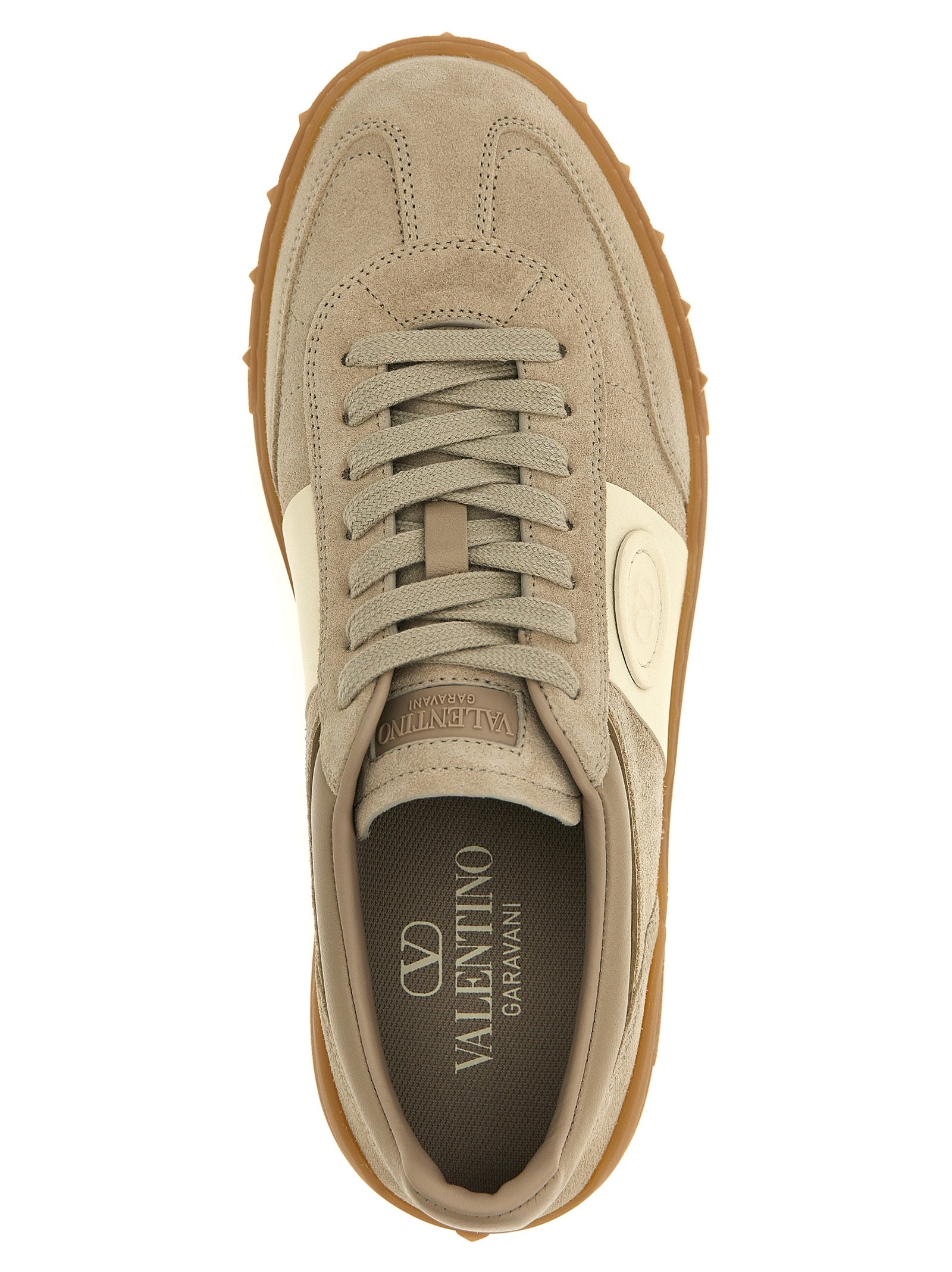 Valentino Garavani Beige Calfskin Low Top Women's Sneakers