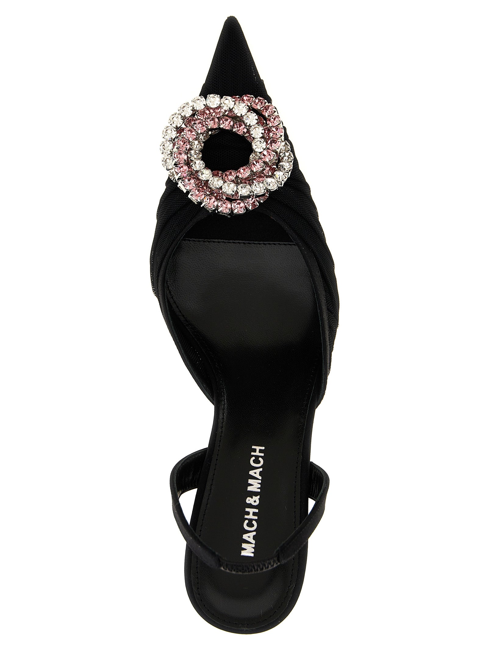 MACH & MACH Black Polyamide Mid Heel Women's Pumps