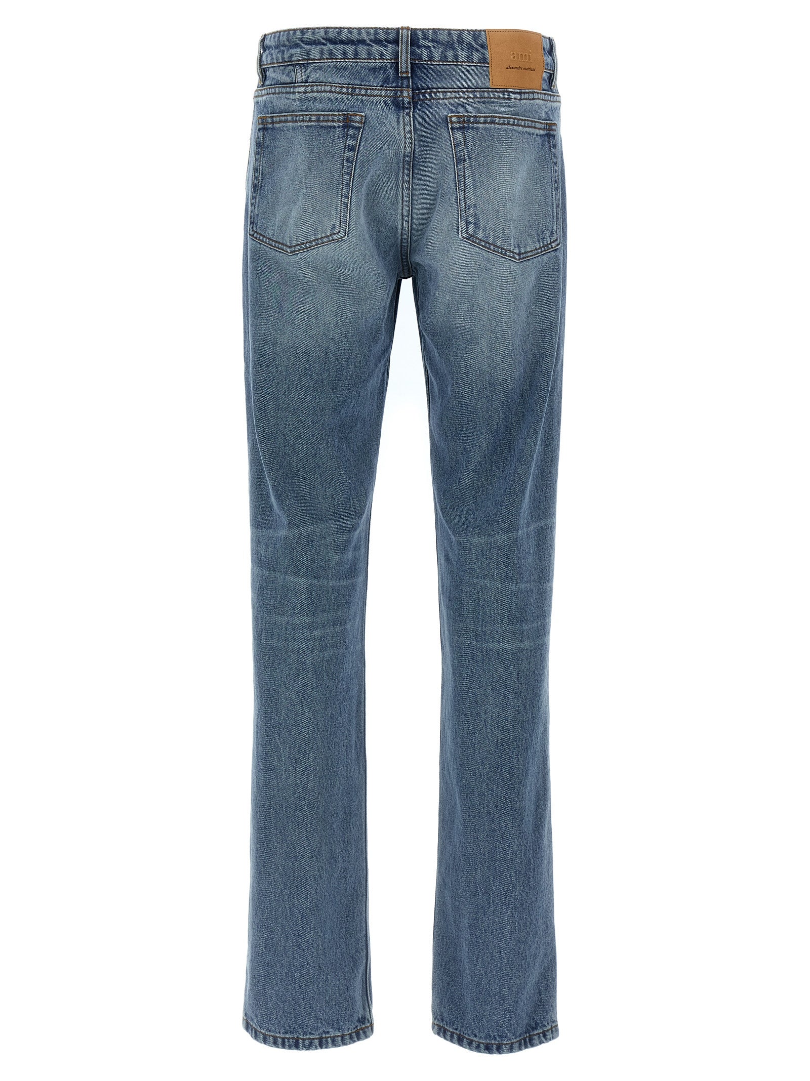 Ami Paris Blue Cotton Straight-Leg Men's Jeans