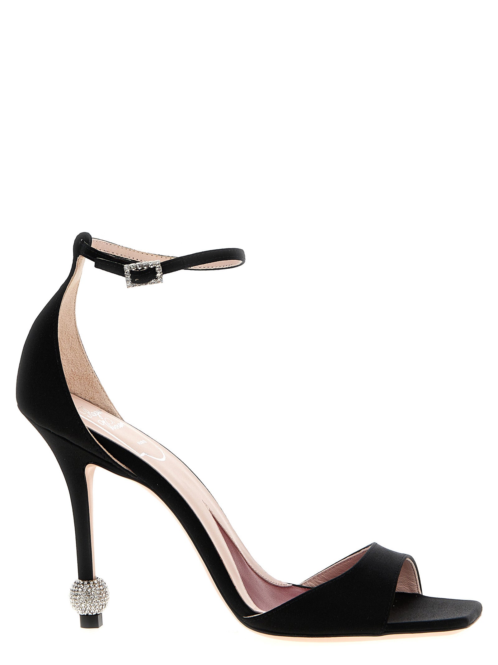 Roger Vivier Black Viscose Stiletto Heel Women's Sandals