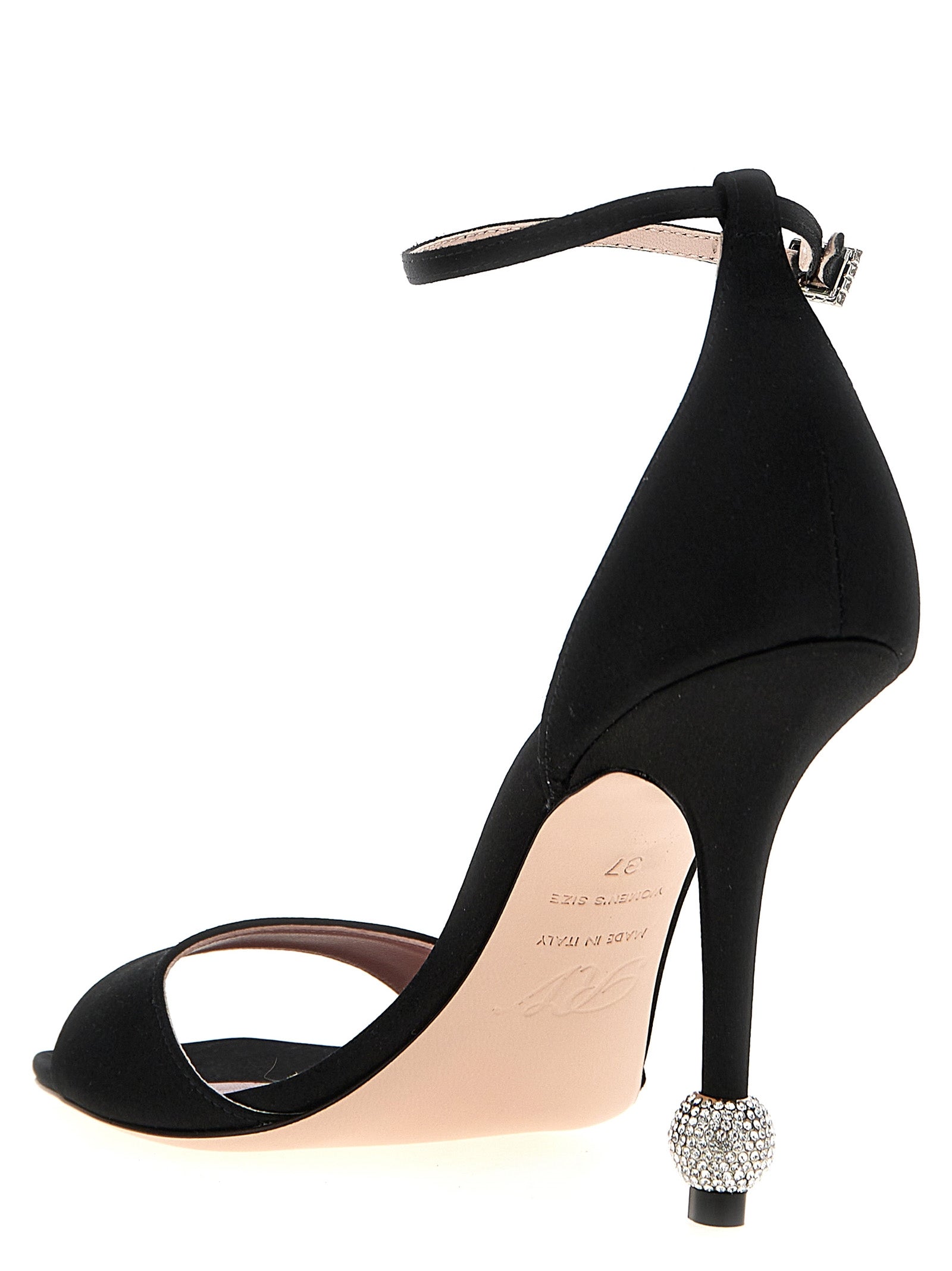 Roger Vivier Black Viscose Stiletto Heel Women's Sandals