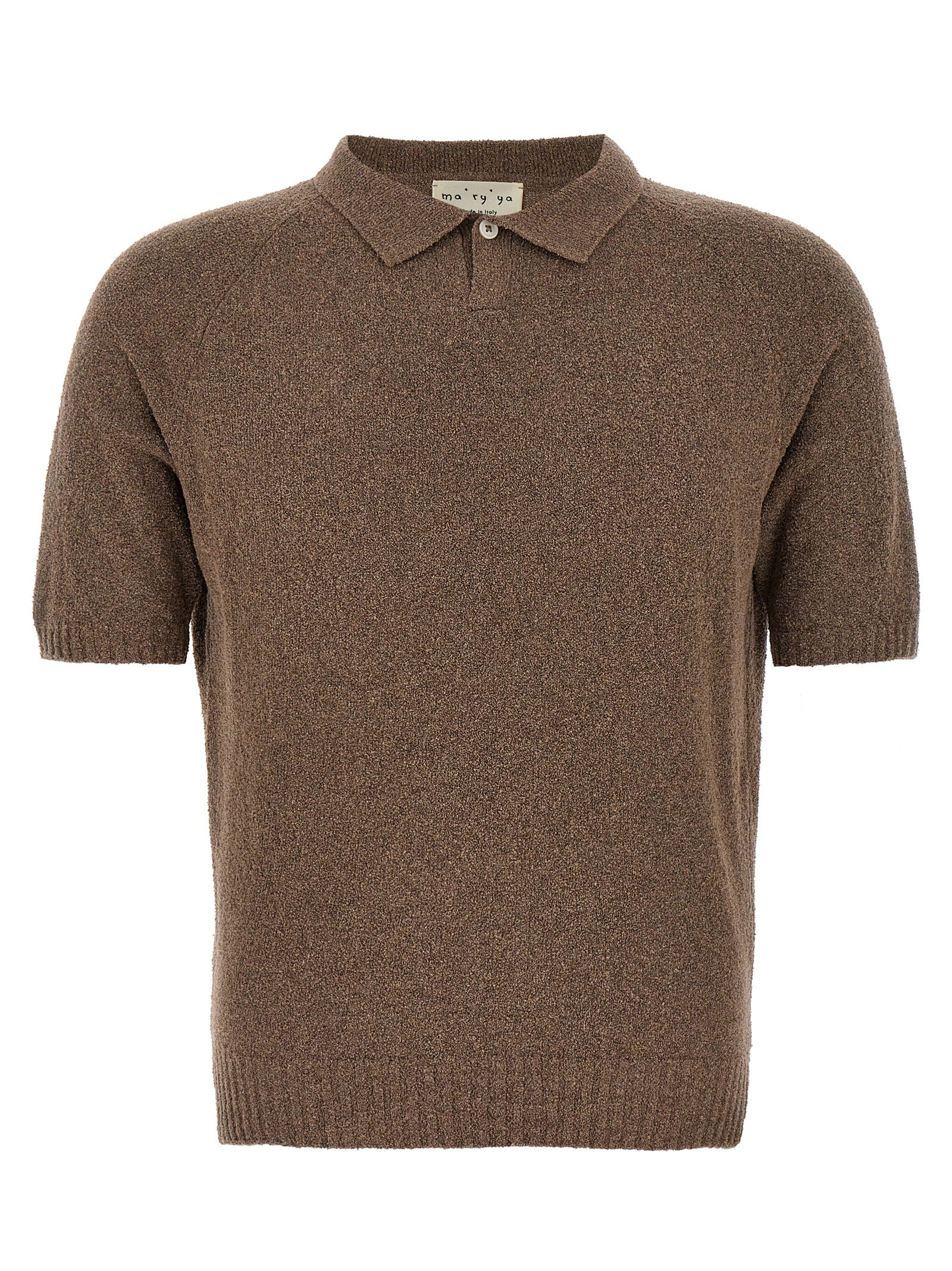 MA'RY'YA Brown Cotton Polo Men's Shirt