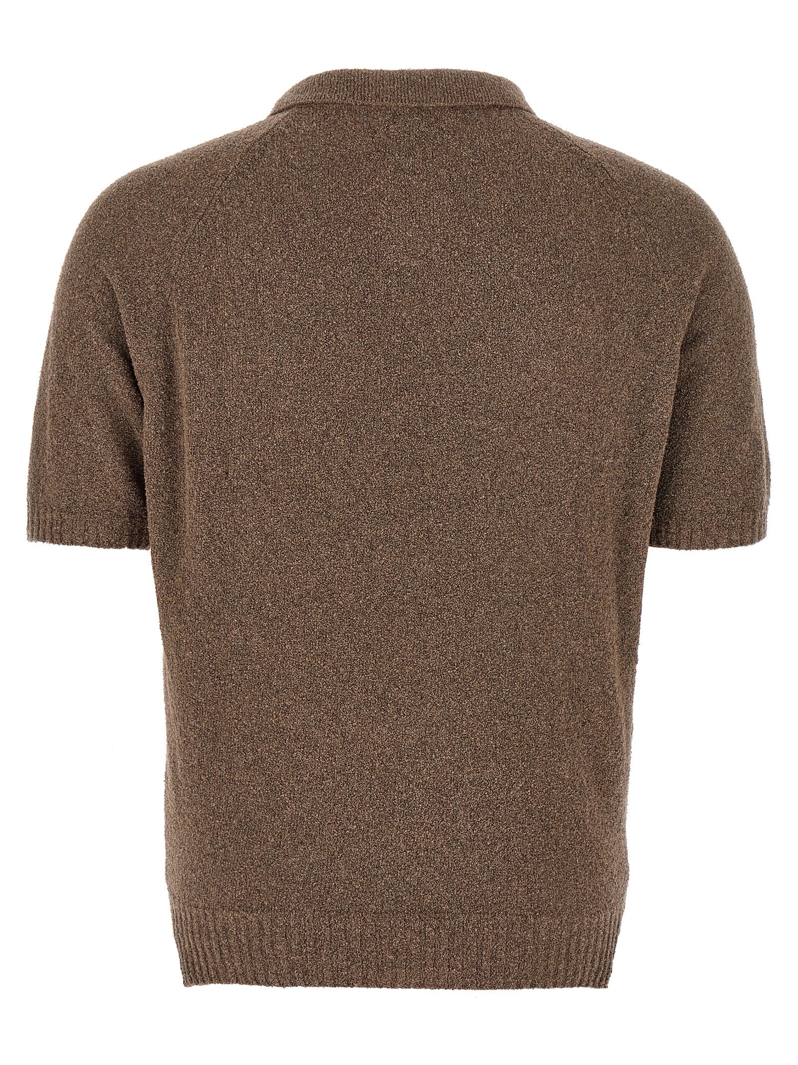 MA'RY'YA Brown Cotton Polo Men's Shirt