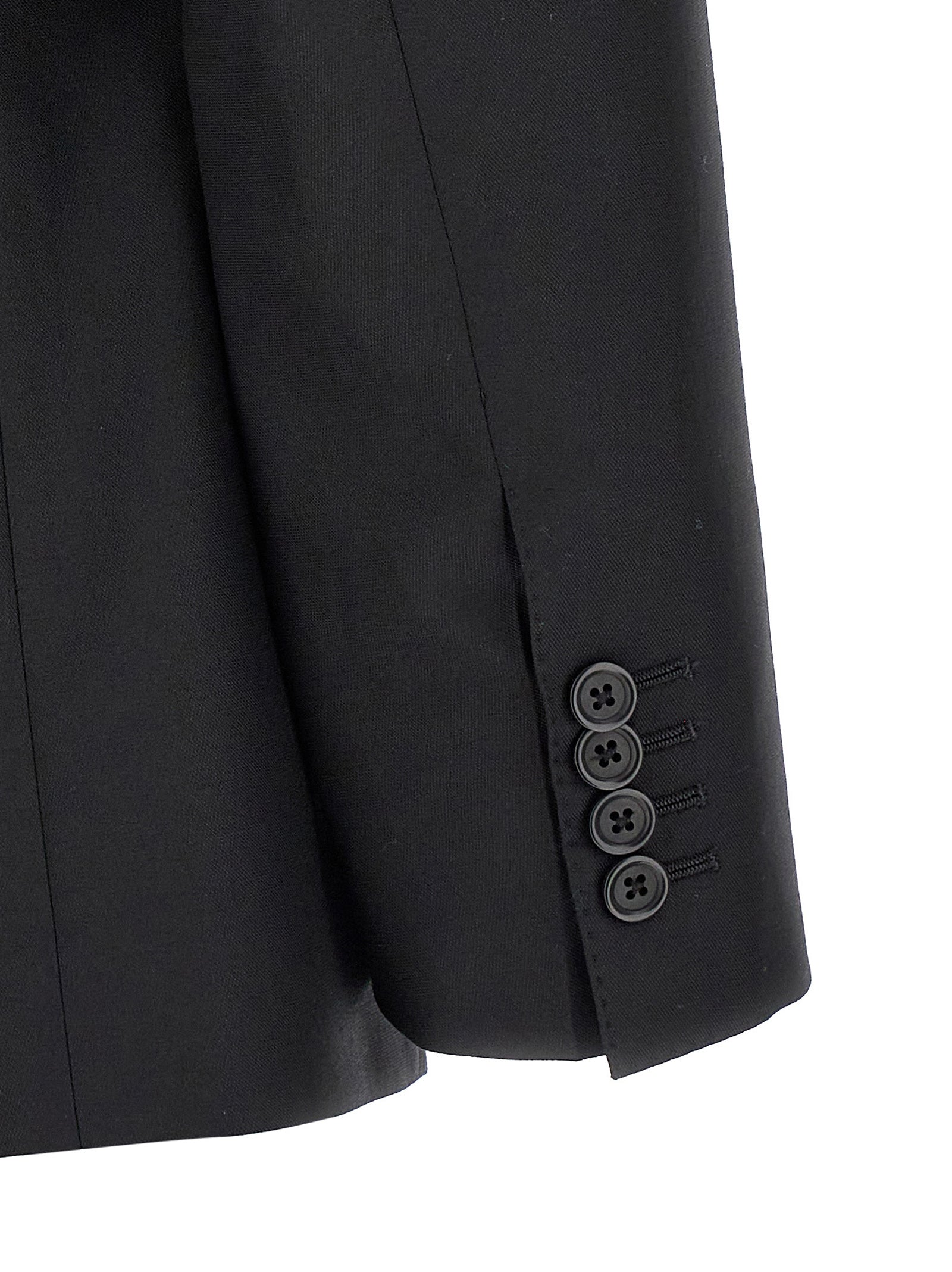 Dolce & Gabbana Black Virgin Wool Two-Piece Men's Suit
