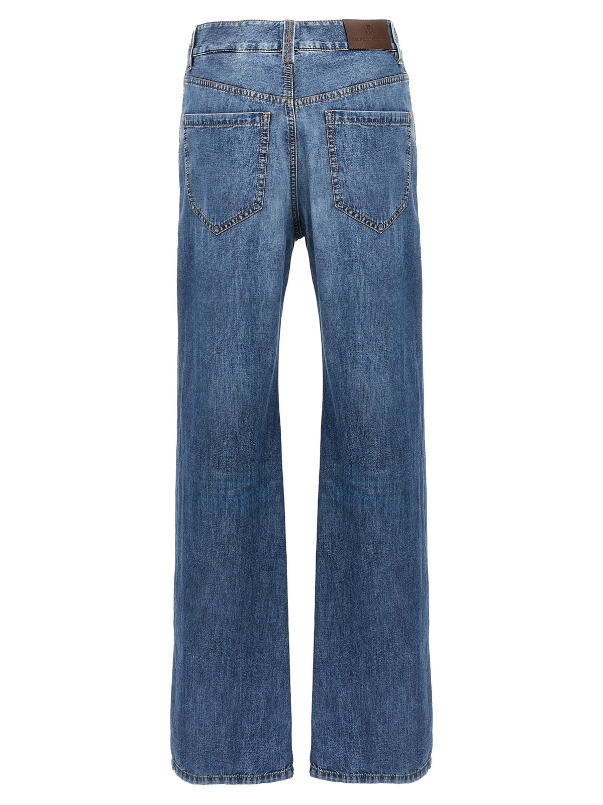 Brunello Cucinelli Blue Cotton Straight-Leg Women's Jeans