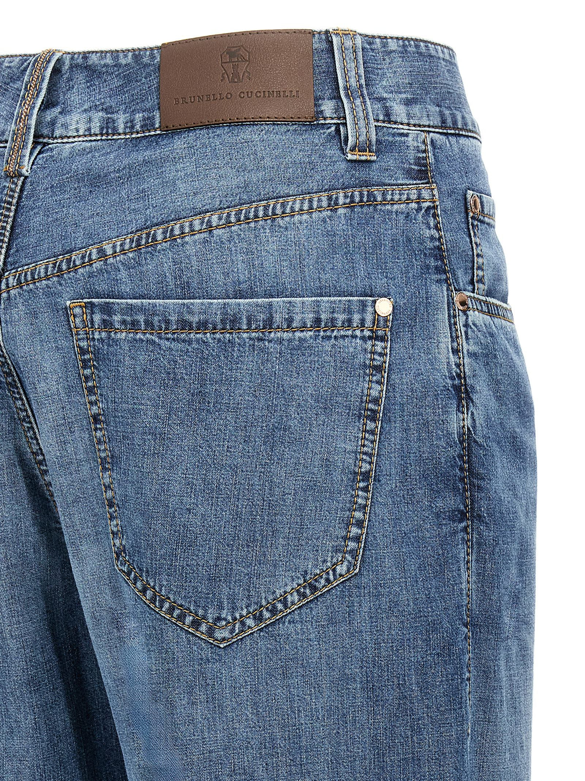 Brunello Cucinelli Blue Cotton Straight-Leg Women's Jeans