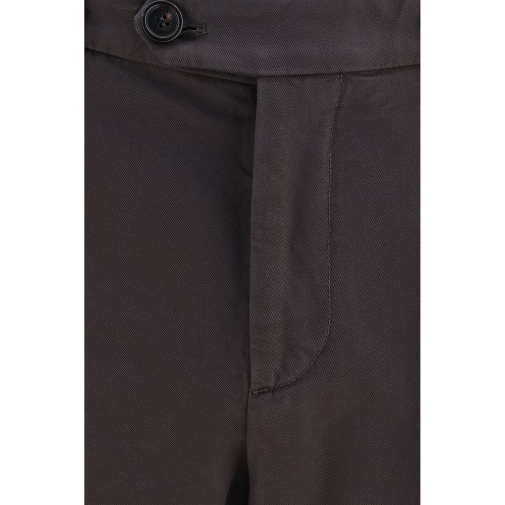 Brunello Cucinelli Brown Cotton Casual Men's Pants