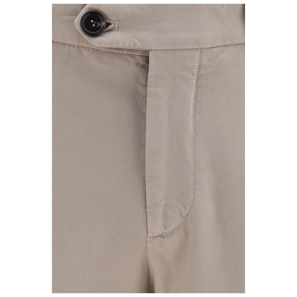 Brunello Cucinelli Beige Cotton Casual Men's Pants