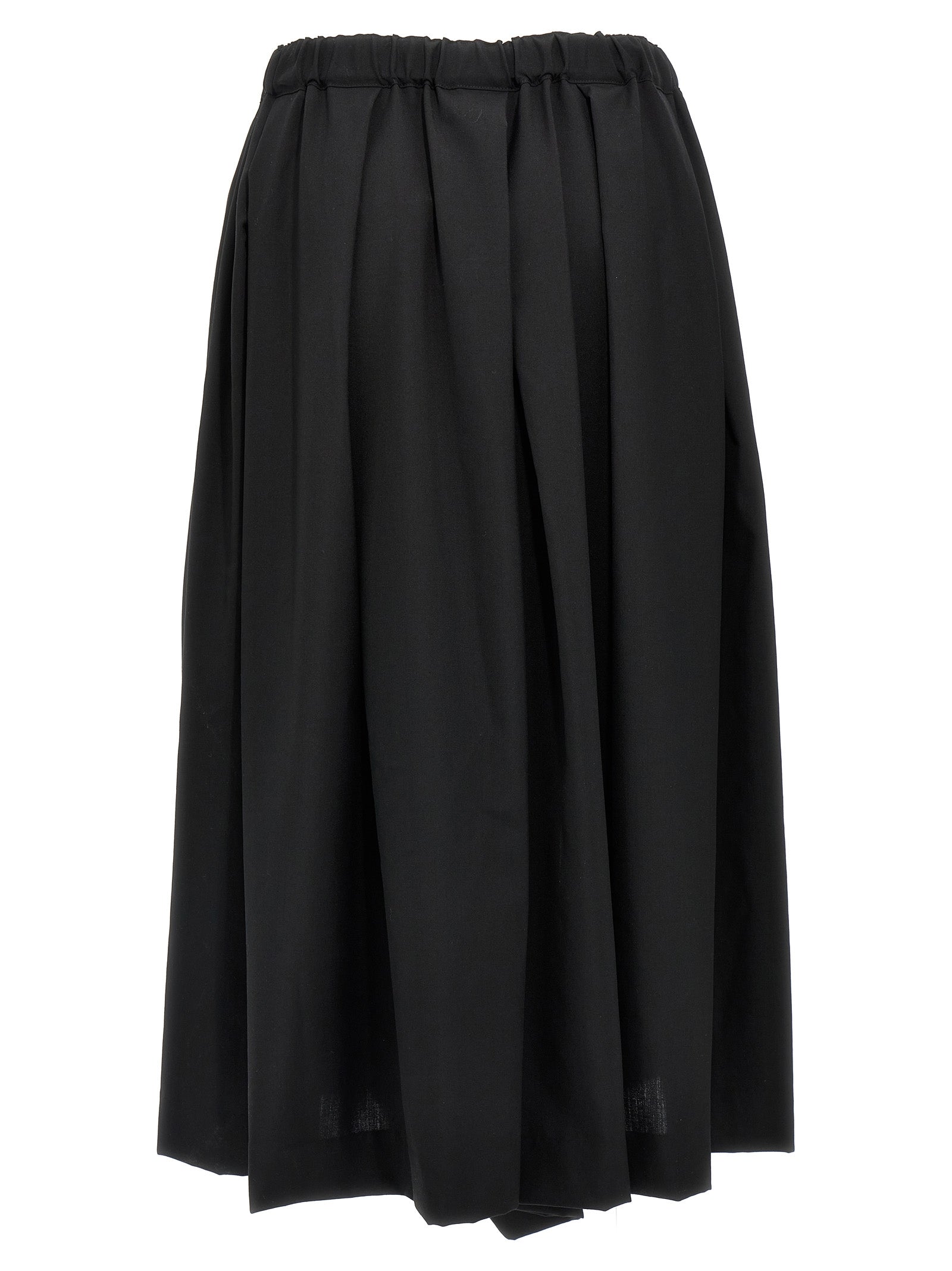 Comme Des Garçons Black Wool Midi Women's Skirt