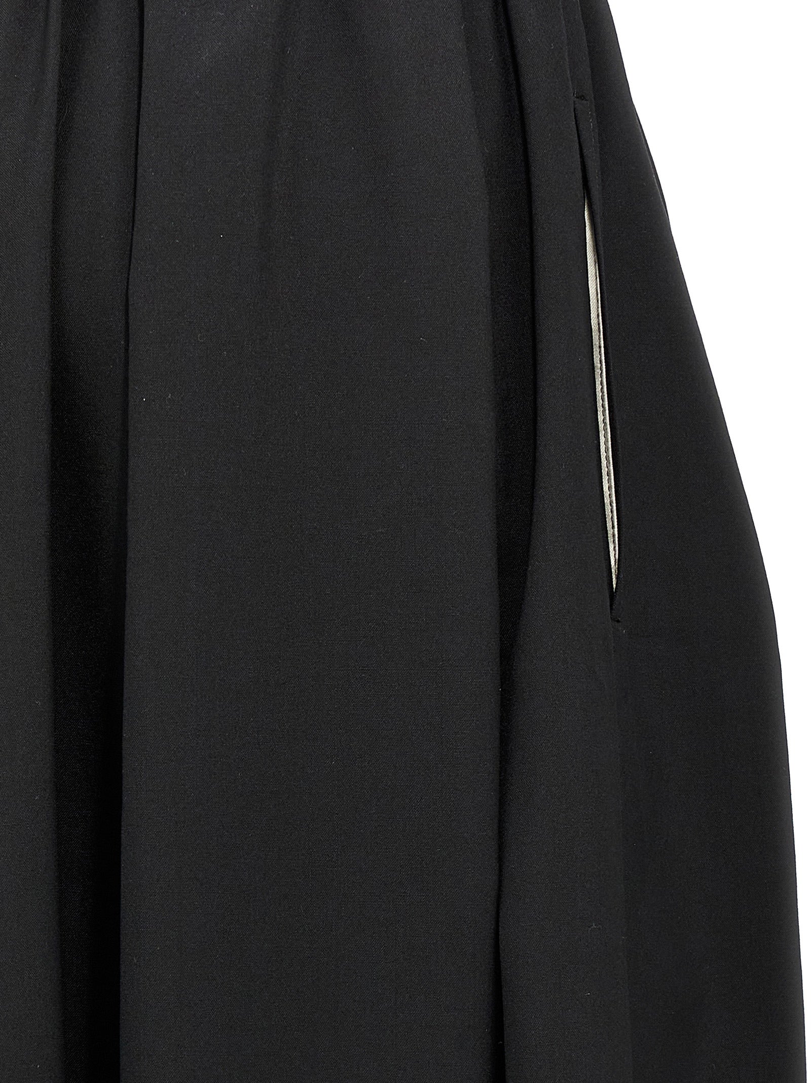 Comme Des Garçons Black Wool Midi Women's Skirt