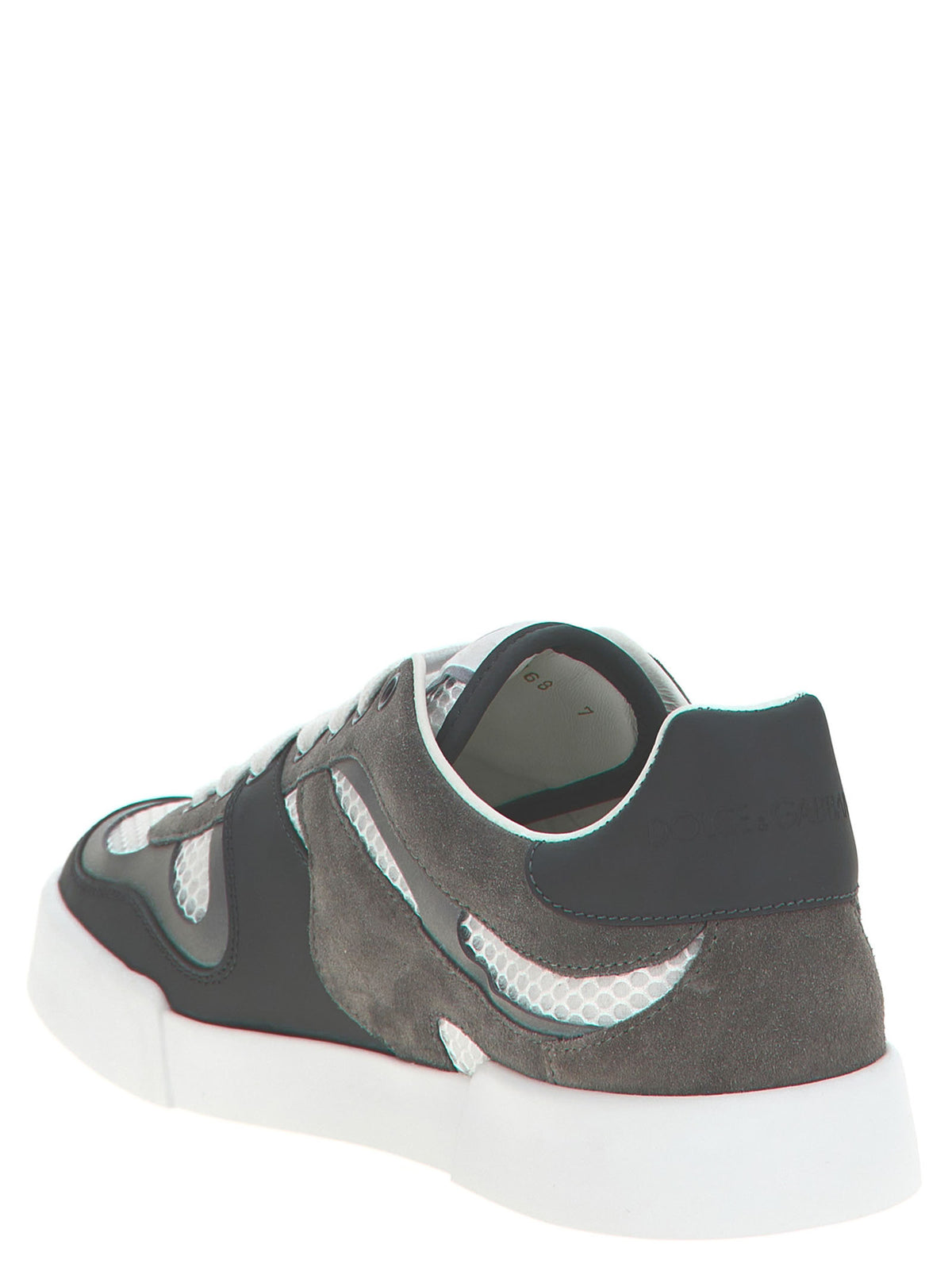 Dolce & Gabbana Gray Calfskin Athletic Men's Sneakers