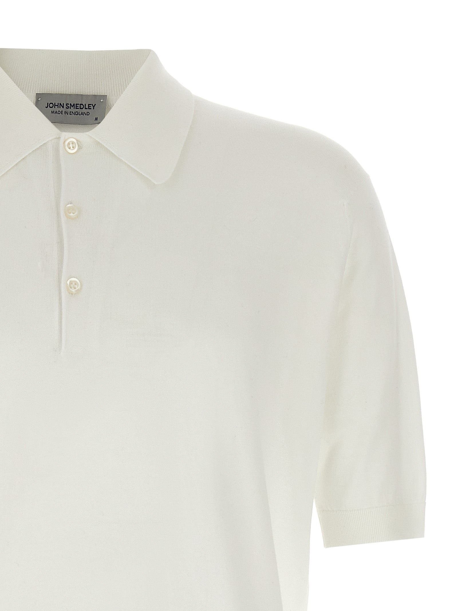 JOHN SMEDLEY White Cotton Polo Men's Shirt