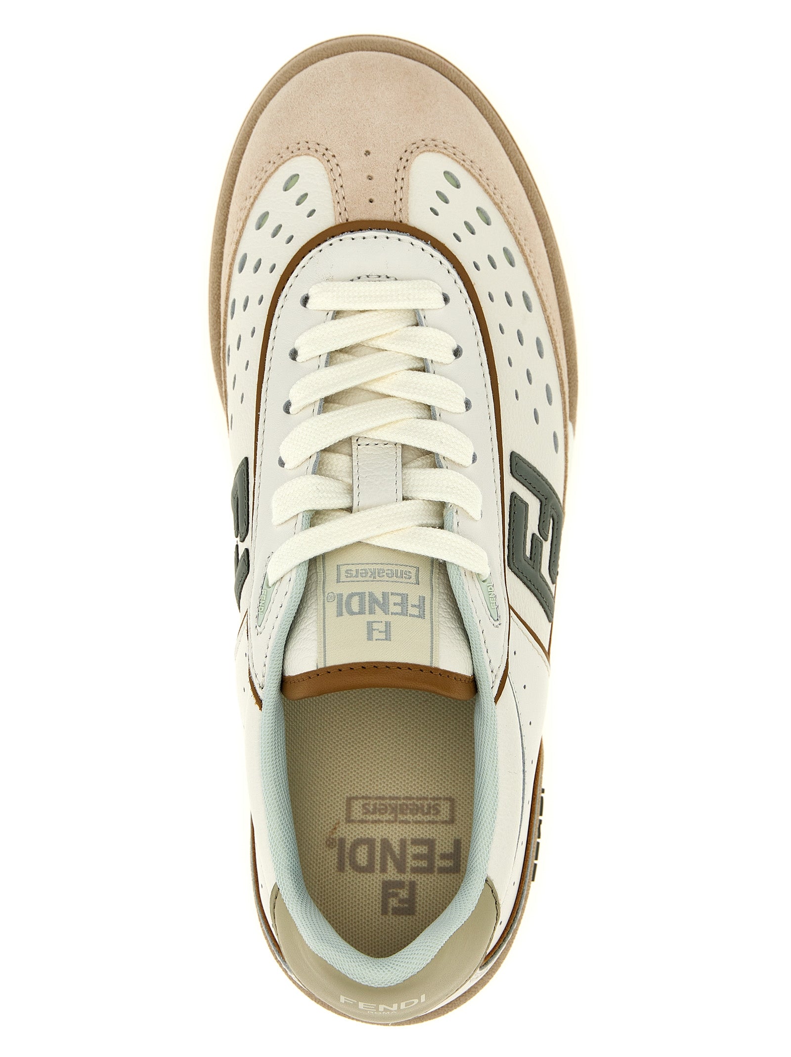 Fendi Beige Leather Women's Sneakers
