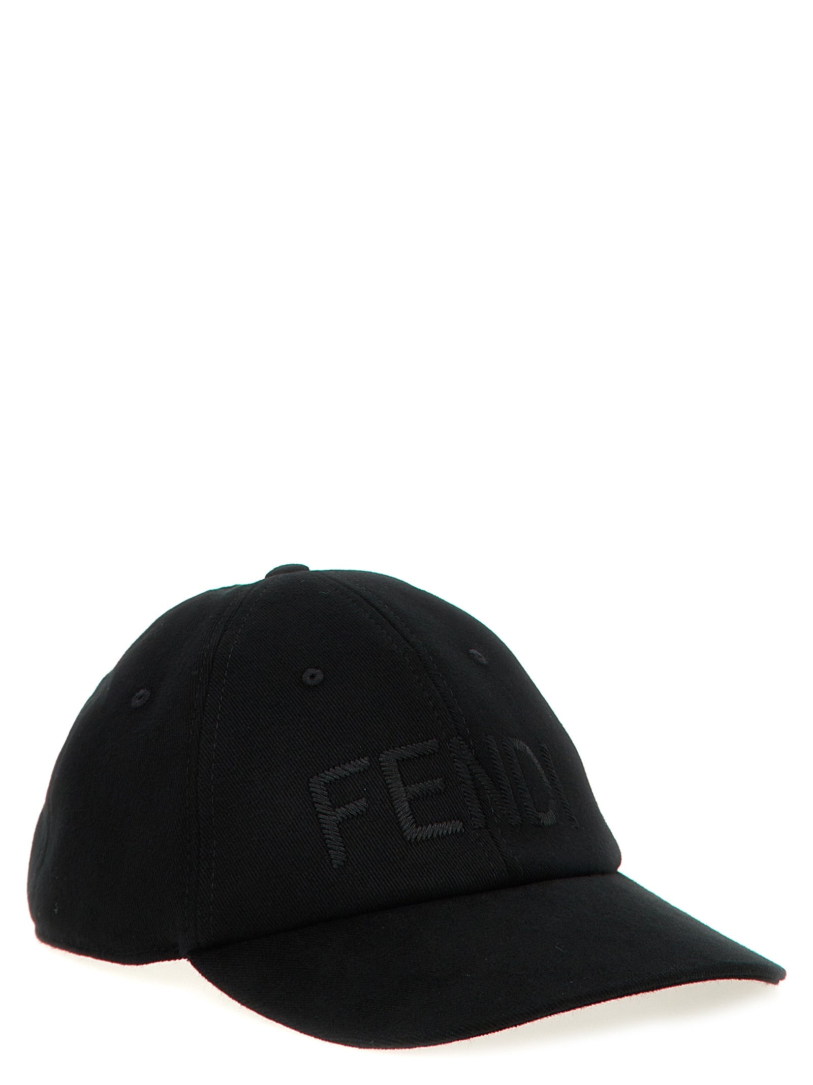 Fendi Black Cotton Cap (Baseball Men's Hat)