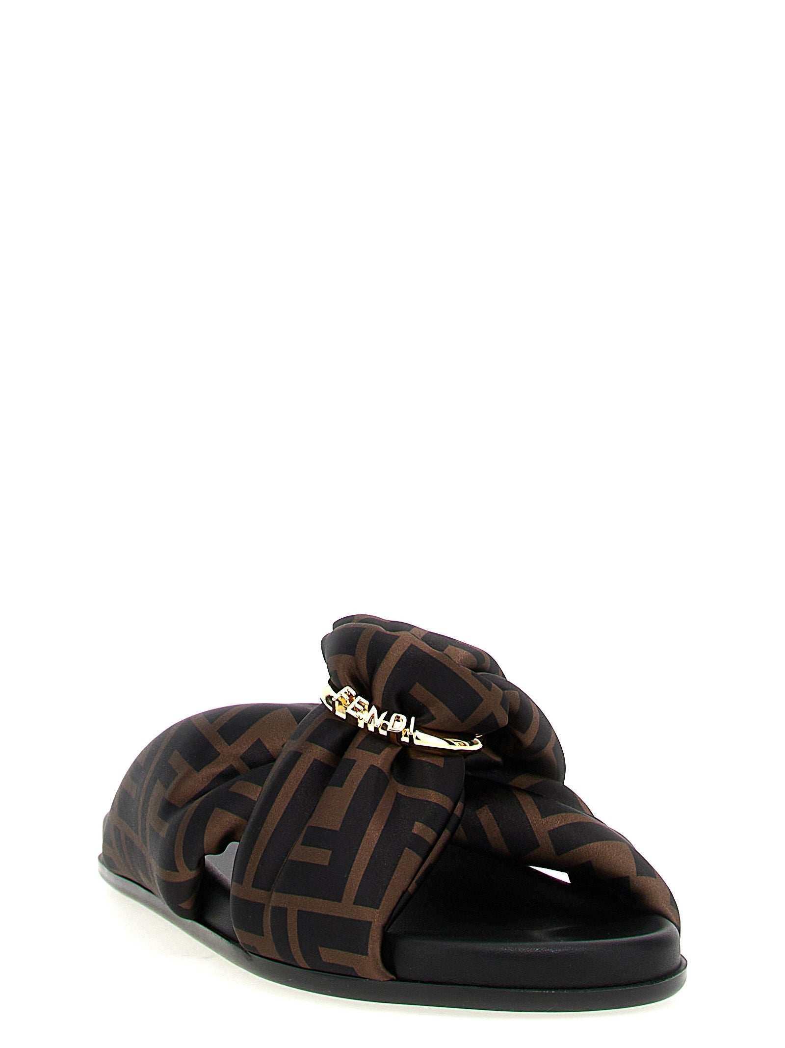 Fendi Brown Polyester Women's Slides