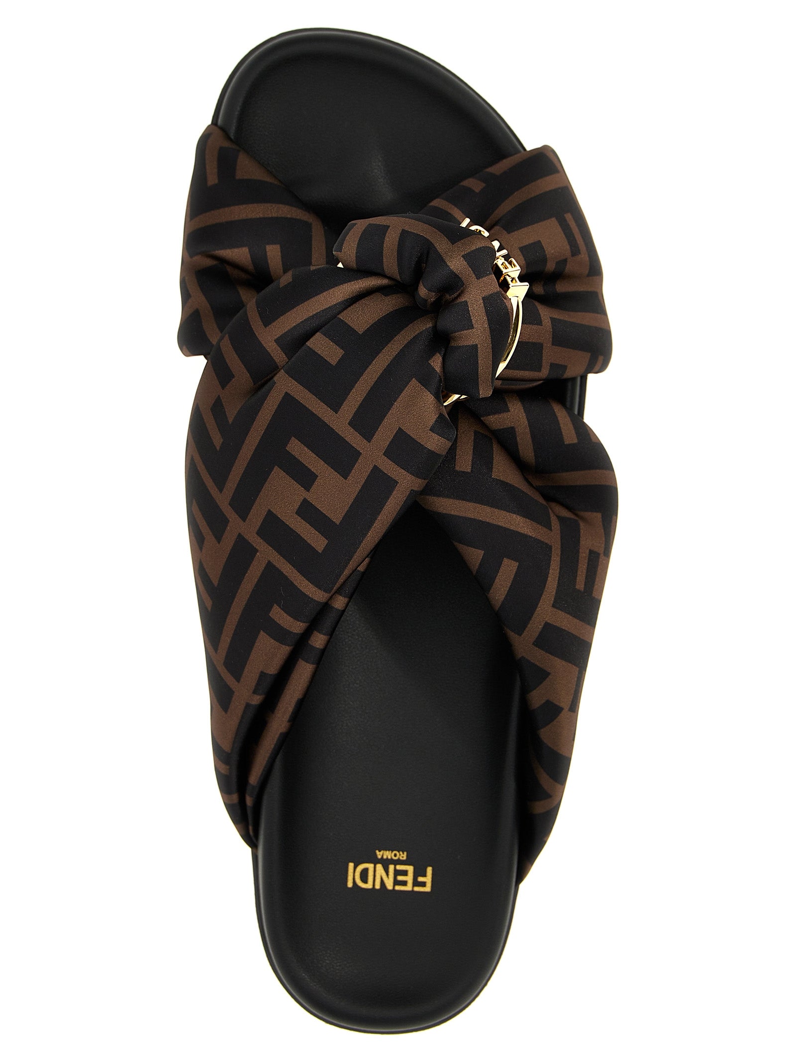 Fendi Brown Polyester Women's Slides