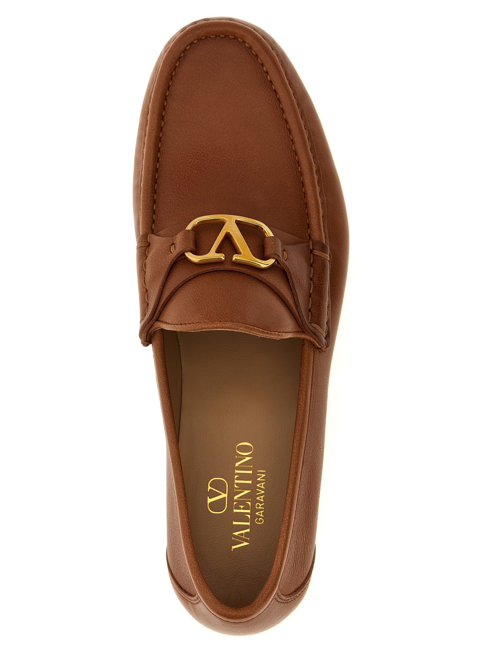 Valentino Garavani Brown Leather Slip-On Men's Loafers