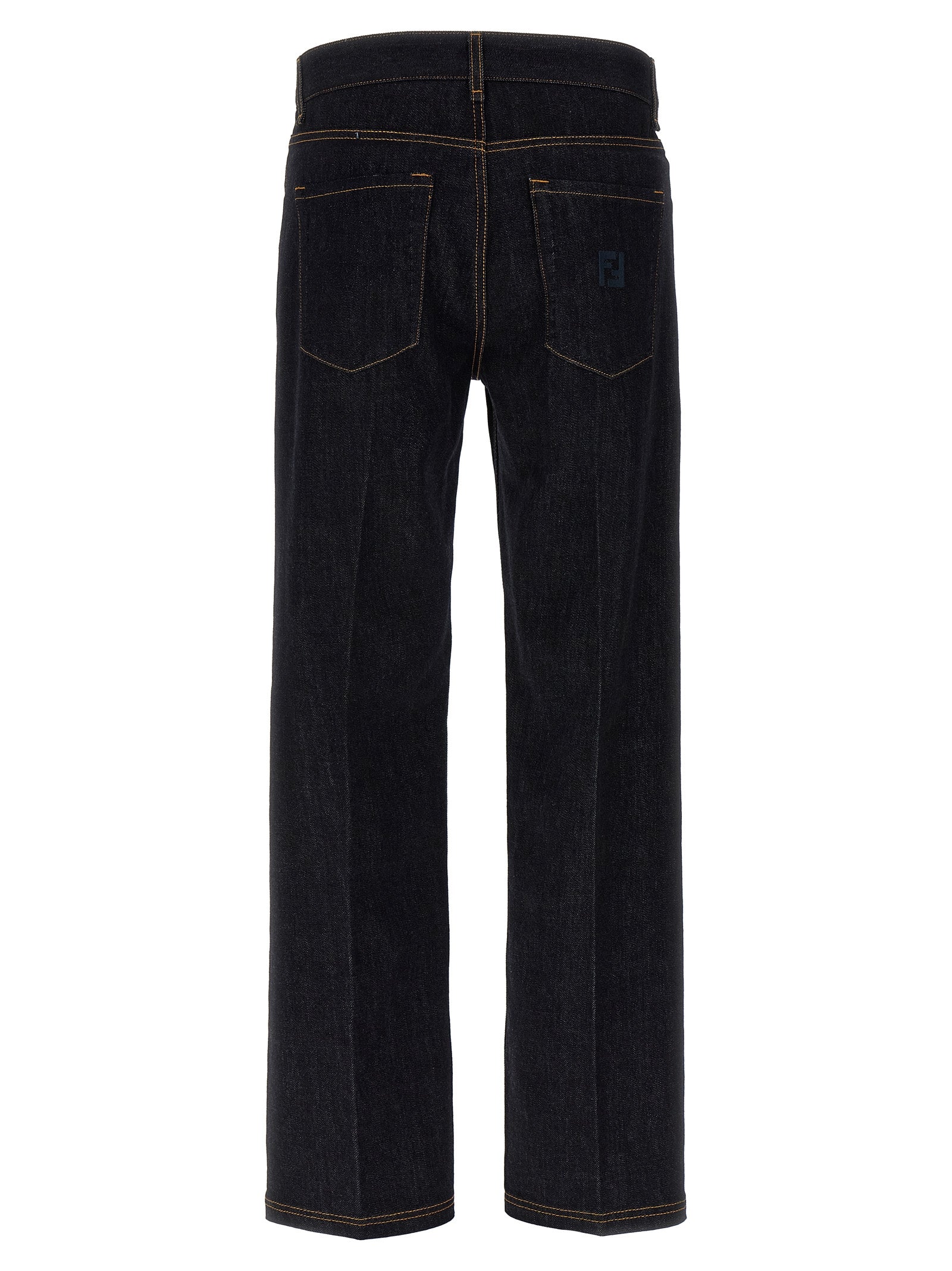 Fendi Blue Cotton Straight-Leg Men's Jeans