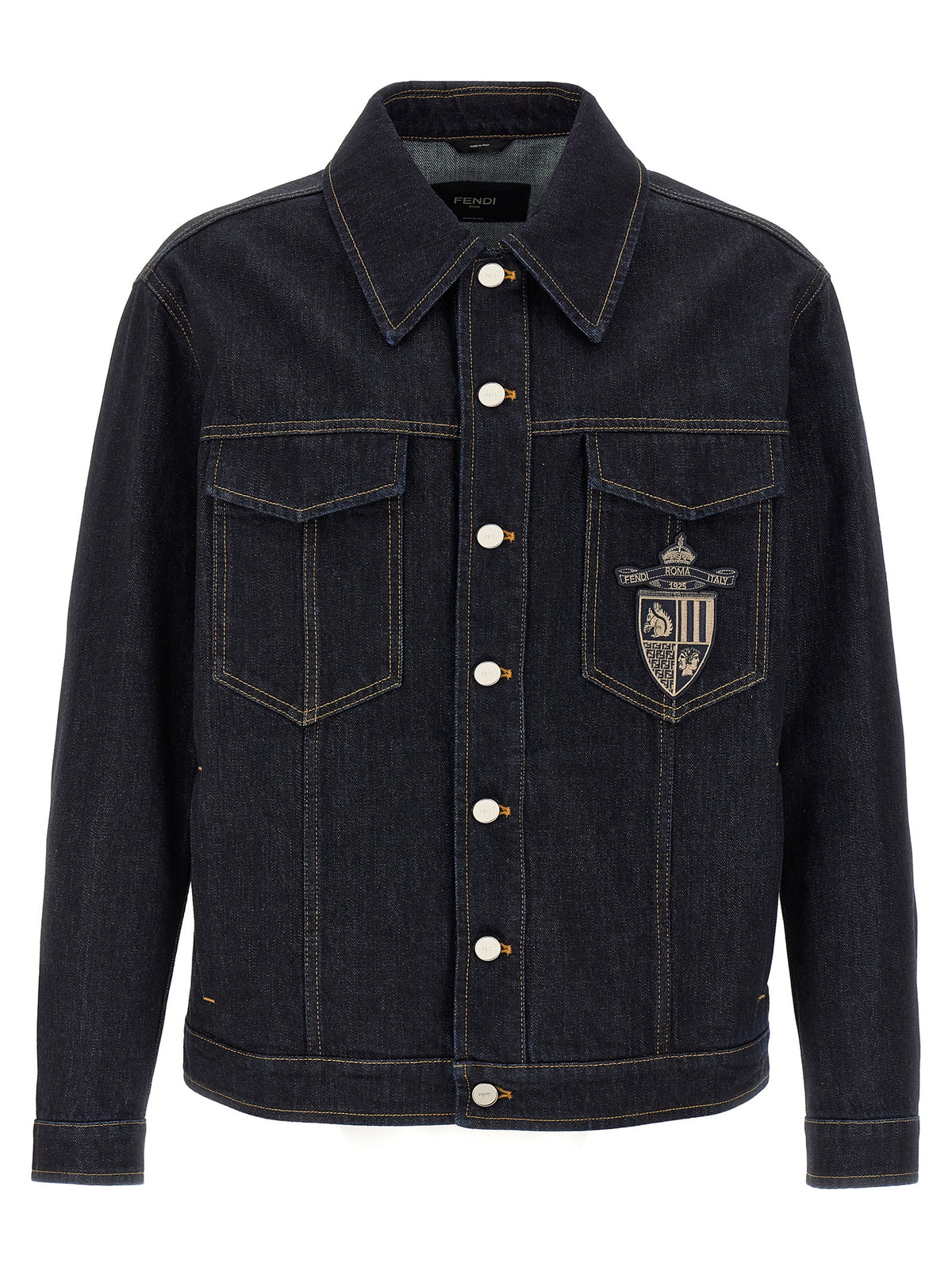 Fendi Blue Cotton Denim Men's Jacket