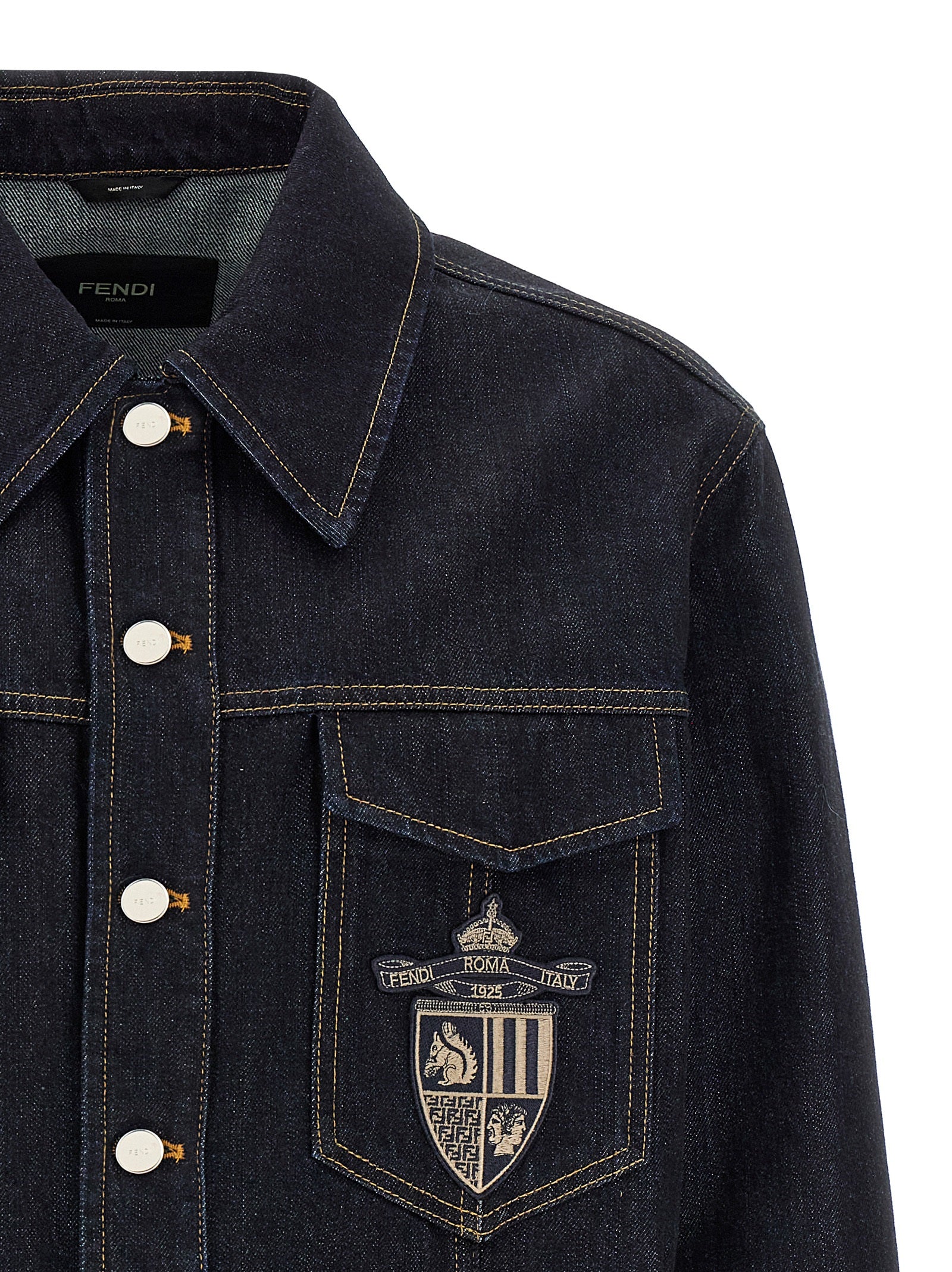 Fendi Blue Cotton Denim Men's Jacket