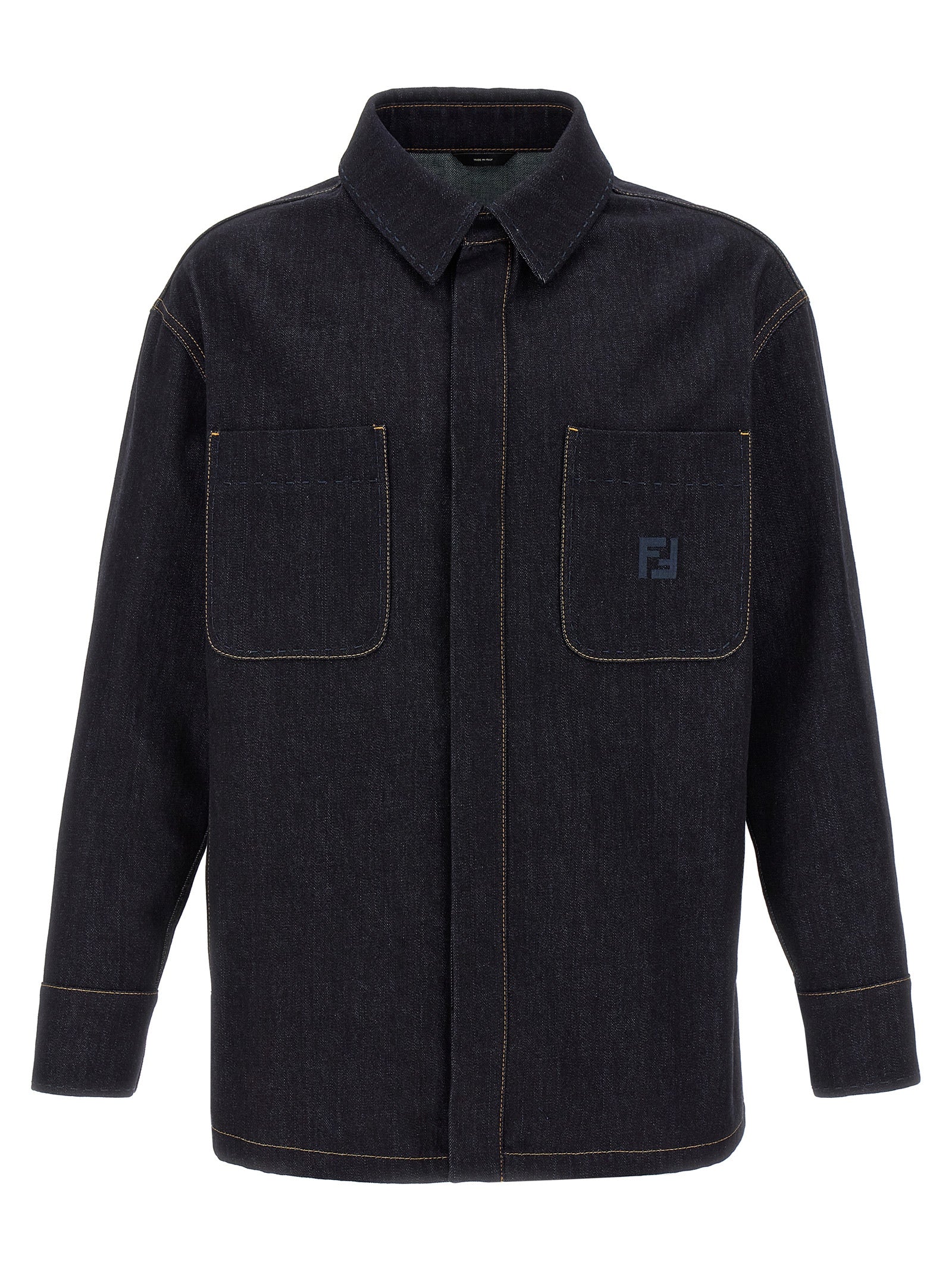 Fendi Blue Cotton Denim Men's Jacket