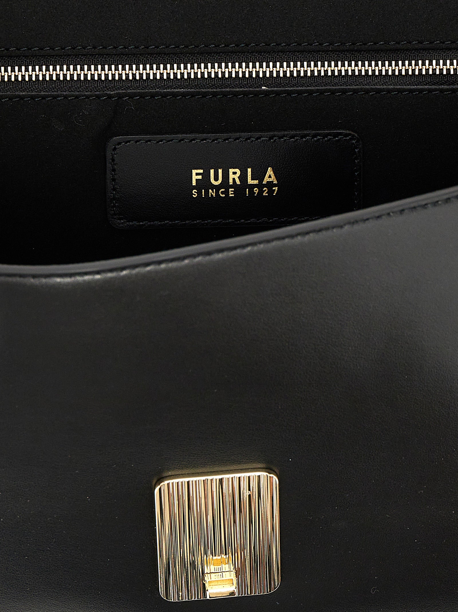 Furla Black Leather Shoulder Women's Bag