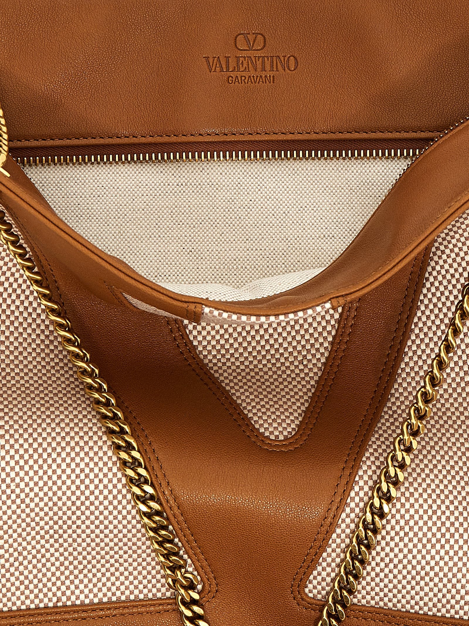 Valentino Garavani Beige Cotton Tote Women's Bag