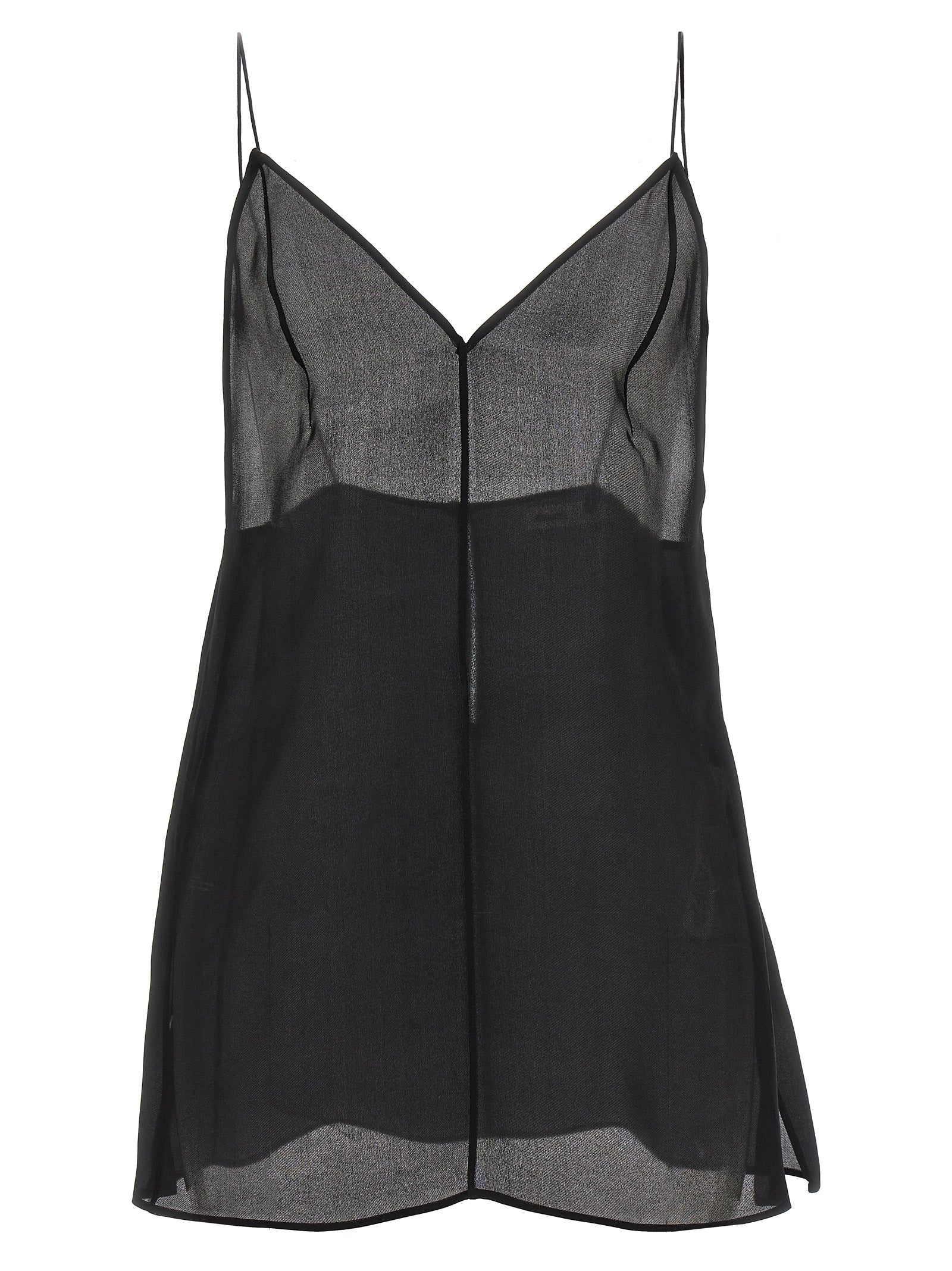Khaite Black Silk Tank Women's Tops