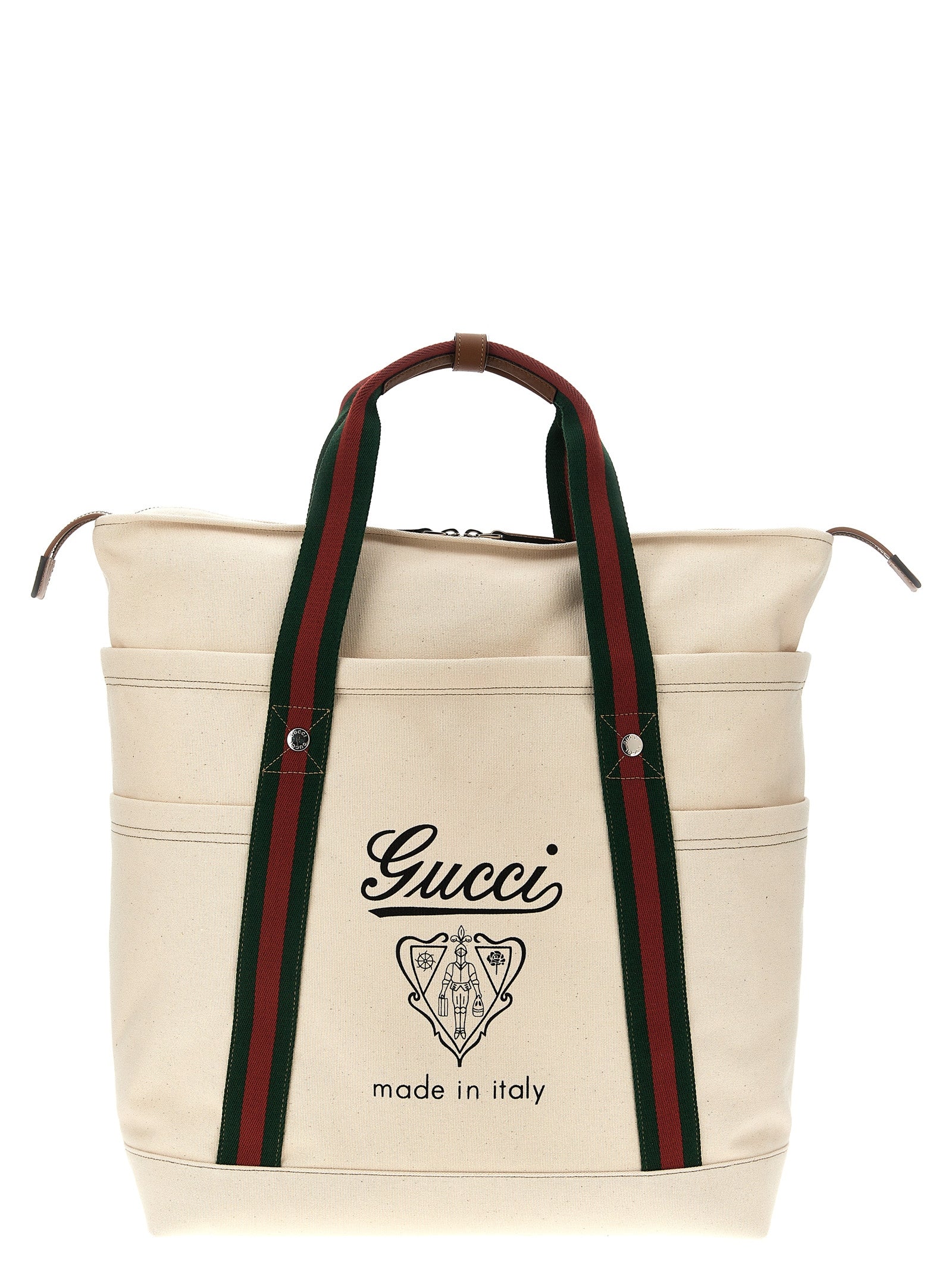 Gucci White Cotton Tote Men's Bag