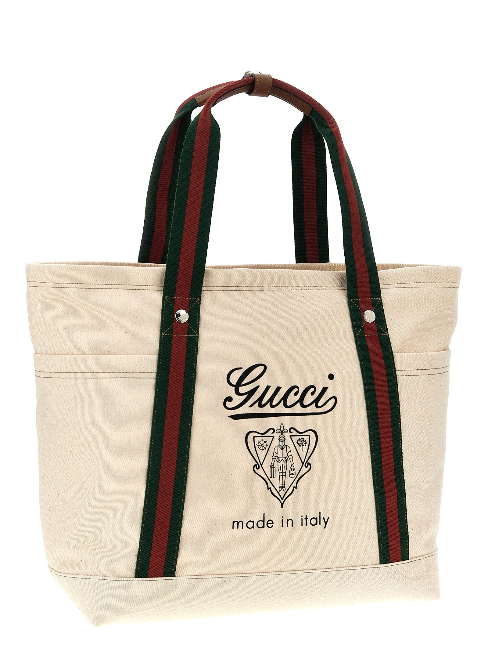Gucci White Cotton Tote Men's Bag
