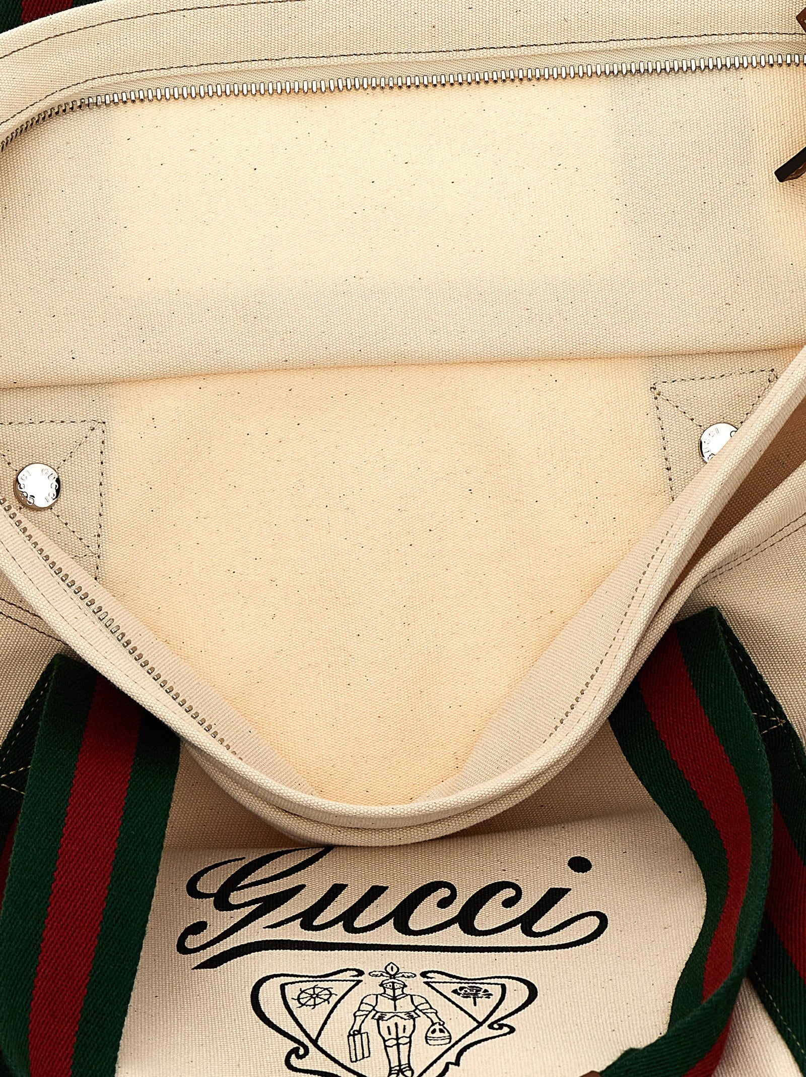 Gucci White Cotton Tote Men's Bag