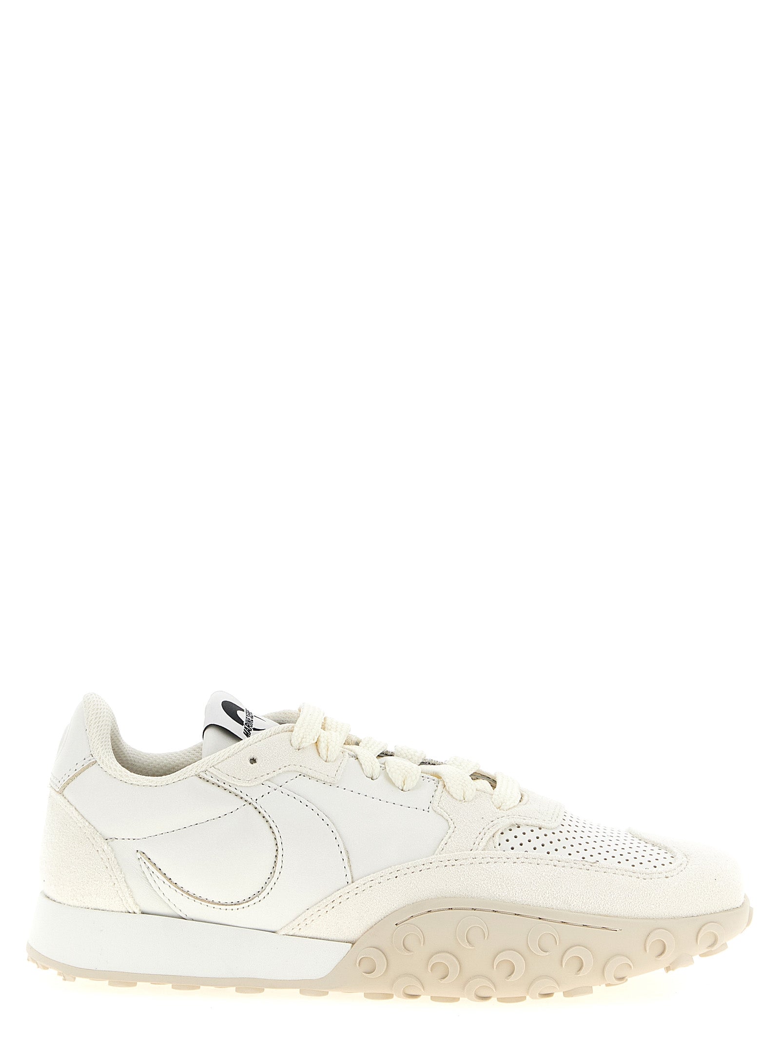 Marine Serre White Calfskin Athletic Women's Sneakers