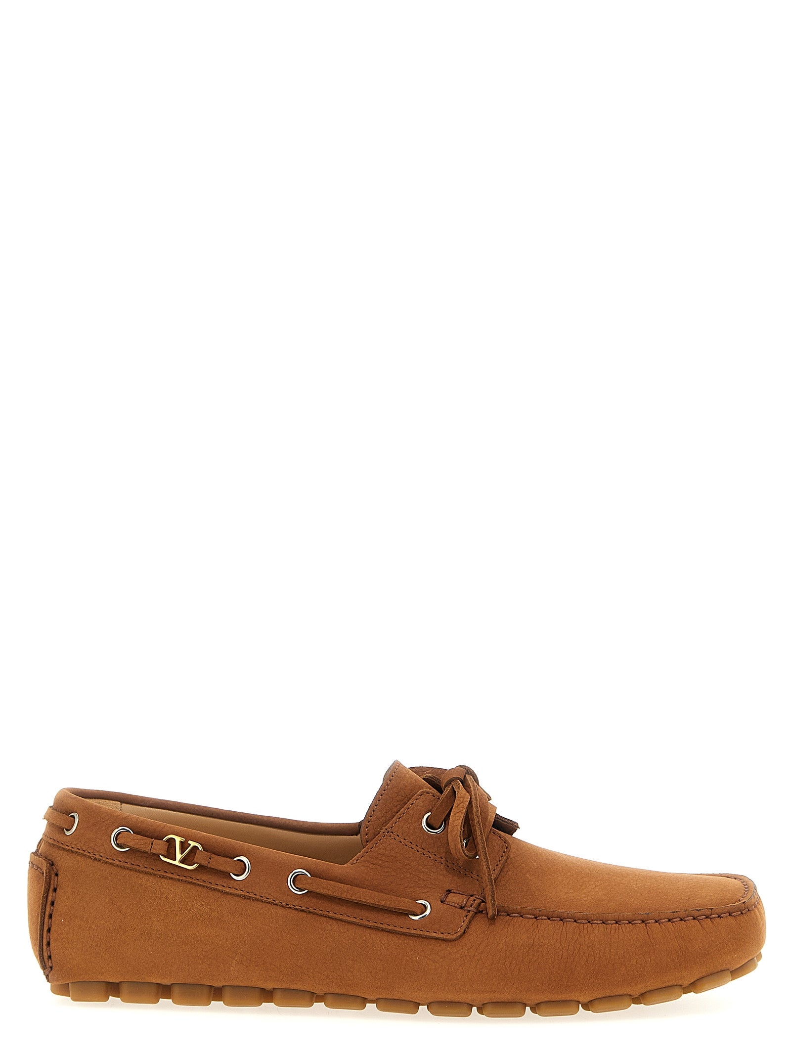 Valentino Garavani Brown Calfskin Slip-On Men's Loafers