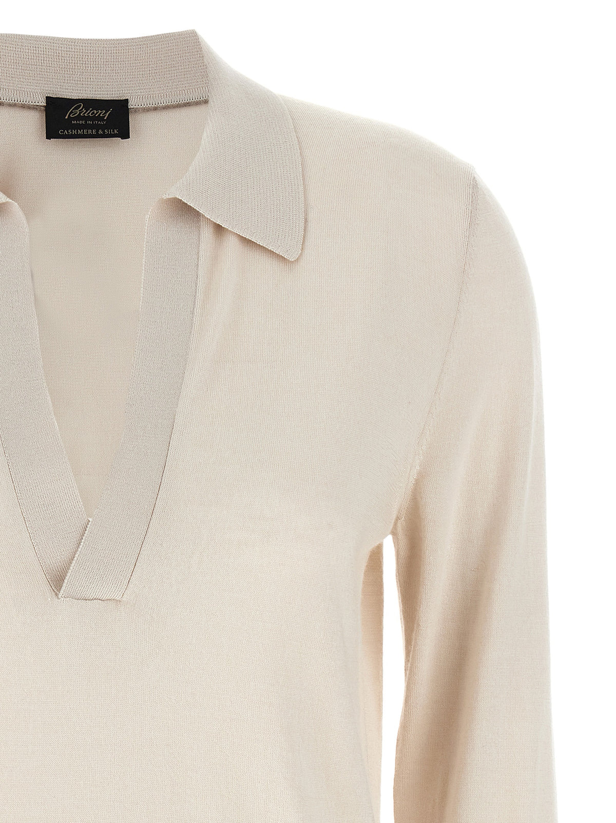 Brioni Beige Cashmere Polo Women's Shirt
