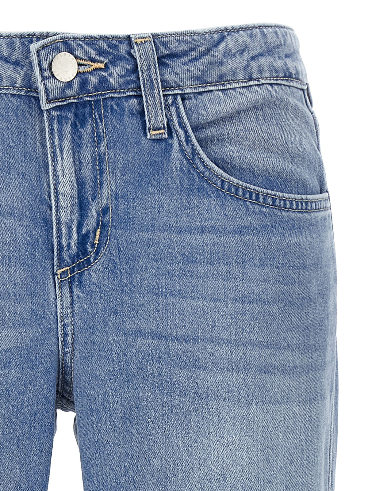 L'Agence Blue Cotton Straight-Leg Women's Jeans