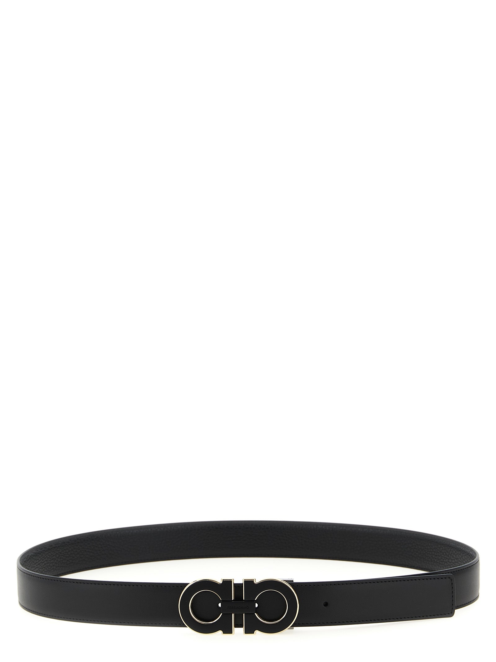 Ferragamo Black Calfskin Regular Men's Belt