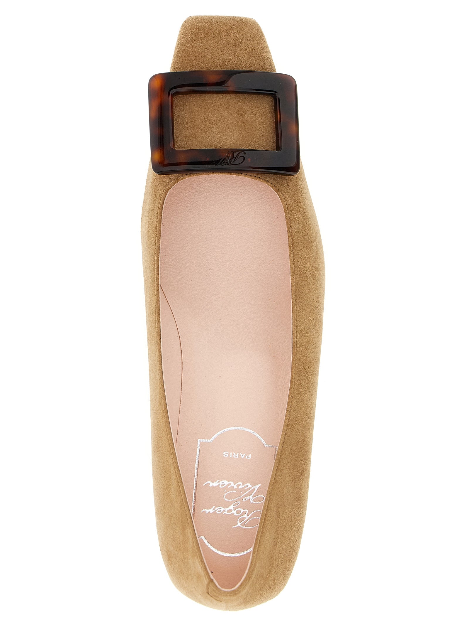 Roger Vivier Beige Goatskin Mid Heel Women's Pumps