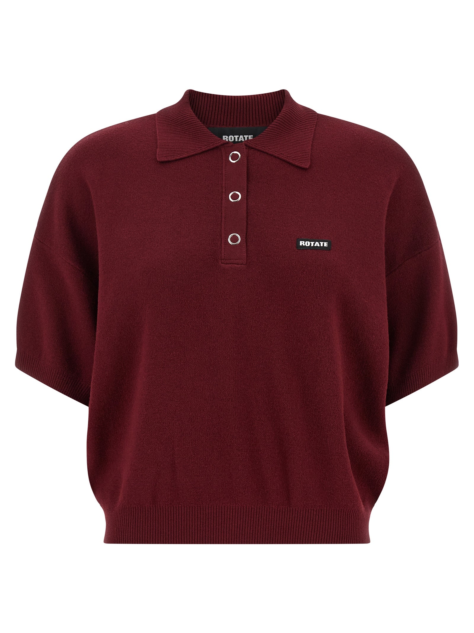 ROTATE BIRGER CHRISTENSEN Bordeaux Mohair Polo Women's Shirt