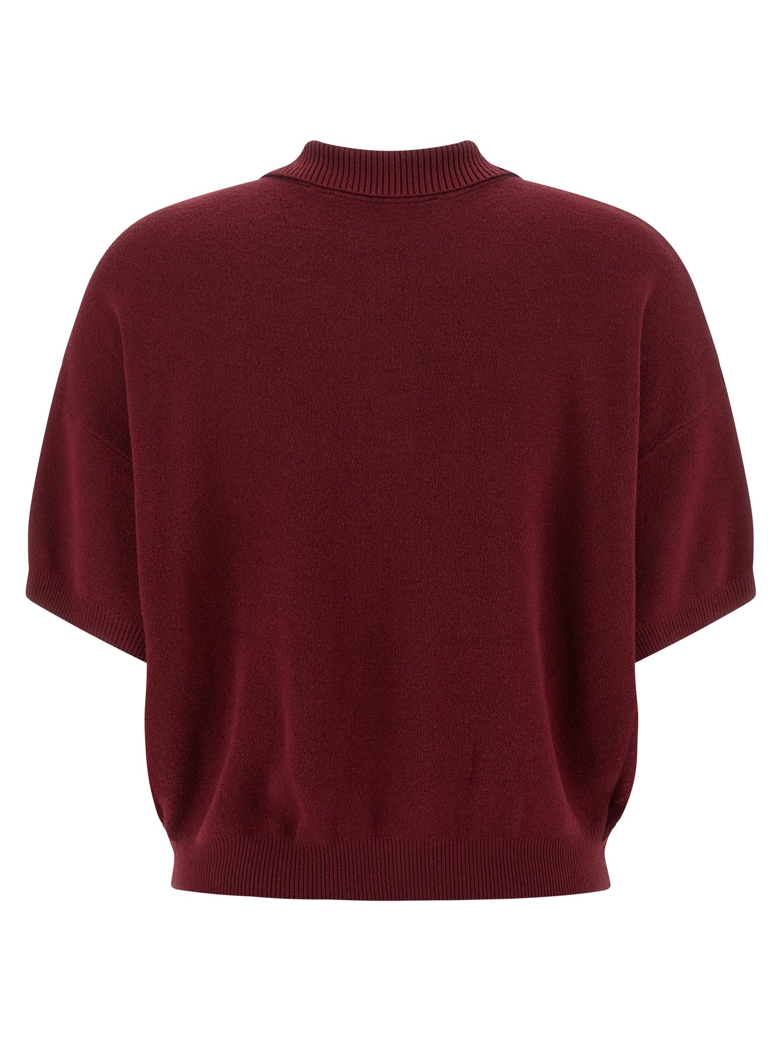 ROTATE BIRGER CHRISTENSEN Bordeaux Mohair Polo Women's Shirt