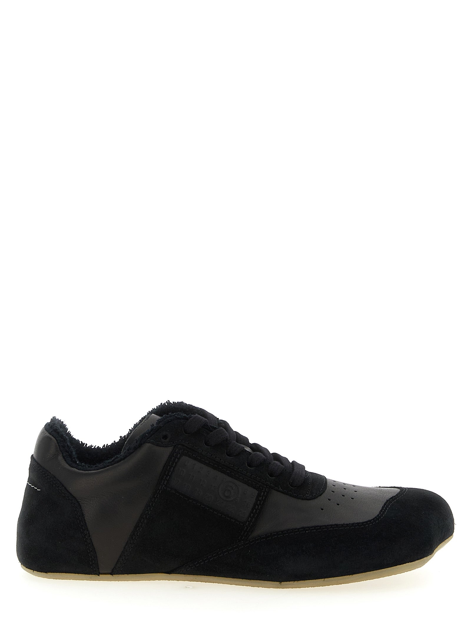 MM6 Maison Margiela Black Calfskin Athletic Men's Sneakers