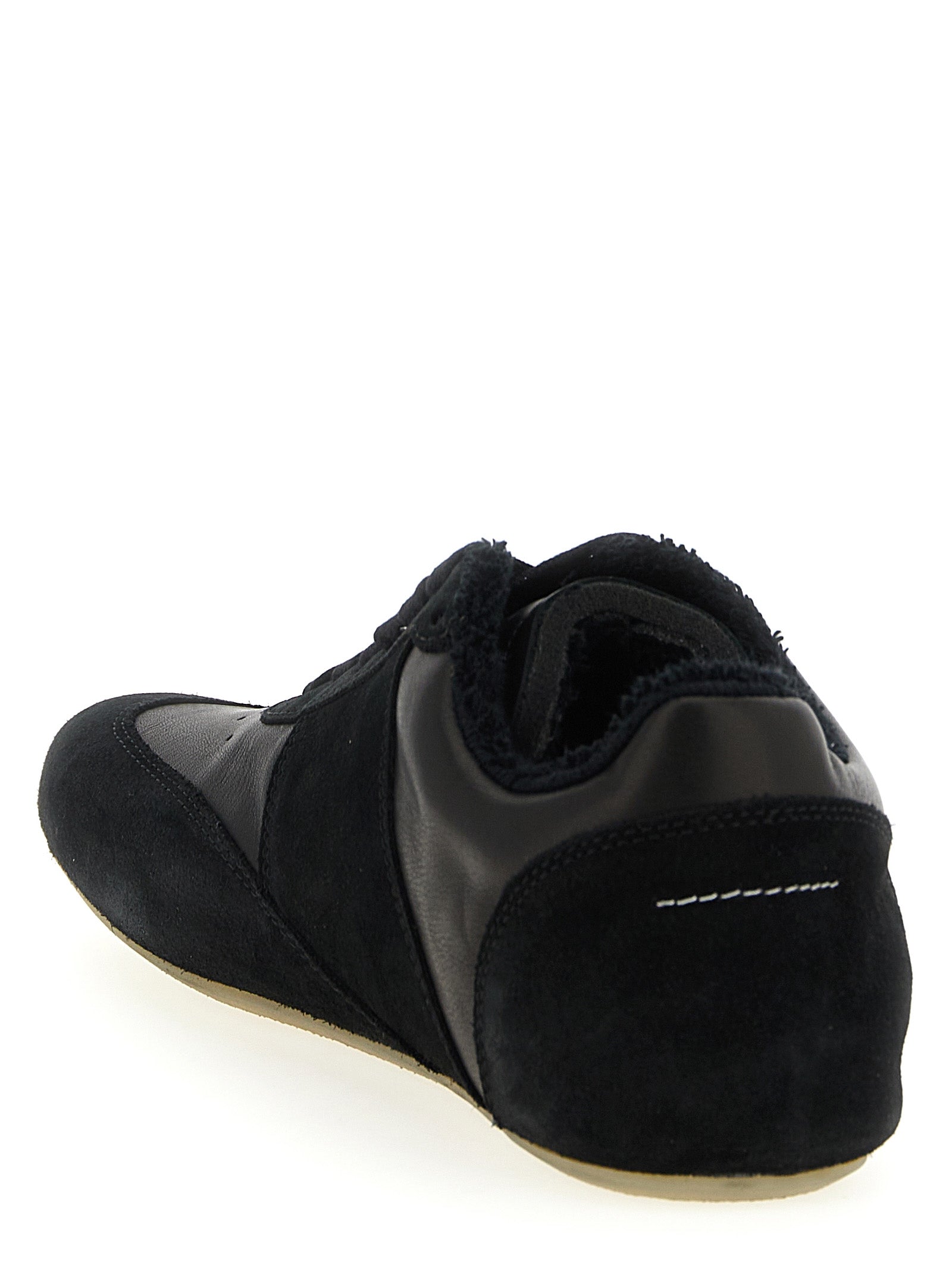 MM6 Maison Margiela Black Calfskin Athletic Men's Sneakers