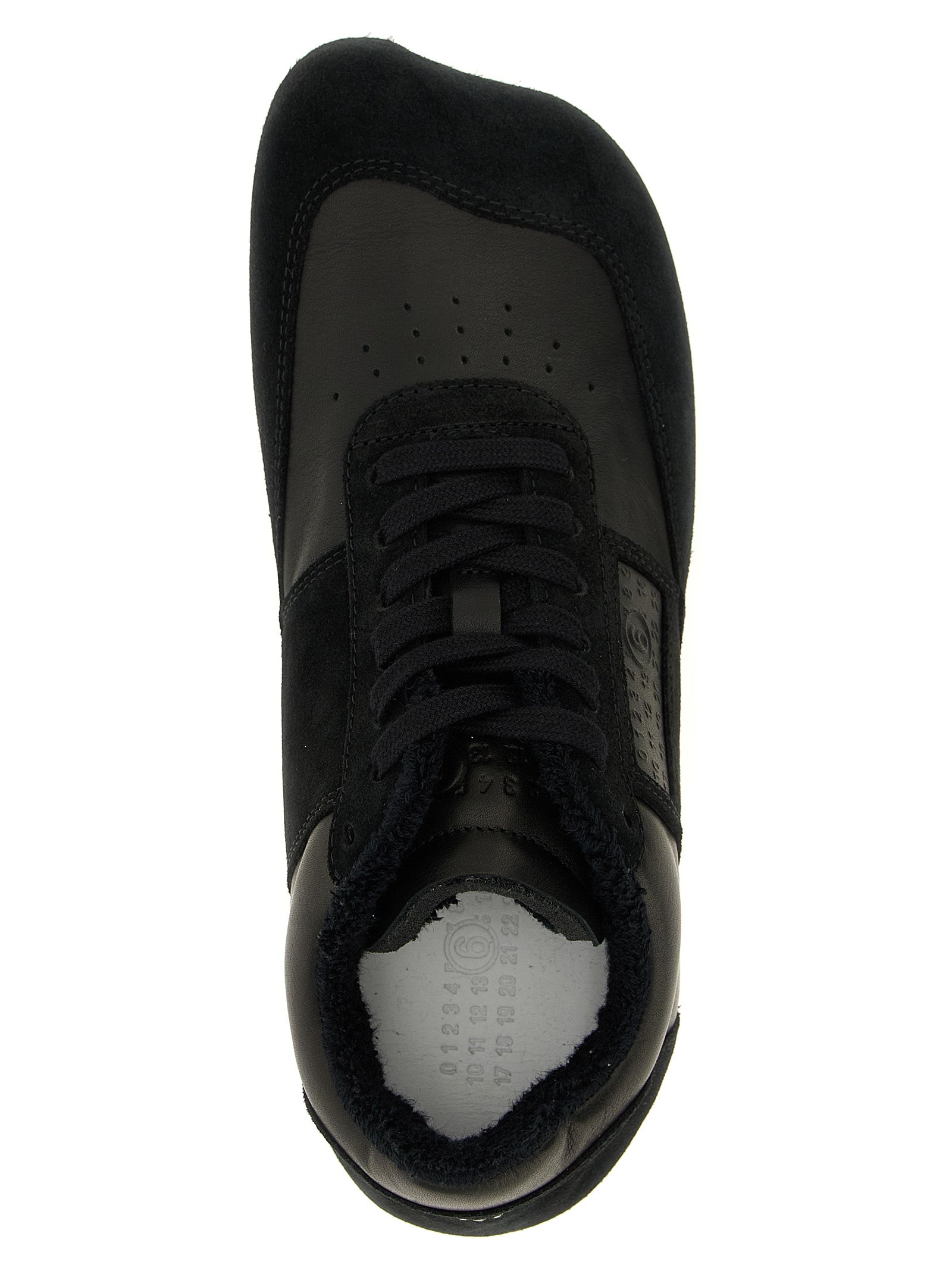MM6 Maison Margiela Black Calfskin Athletic Men's Sneakers