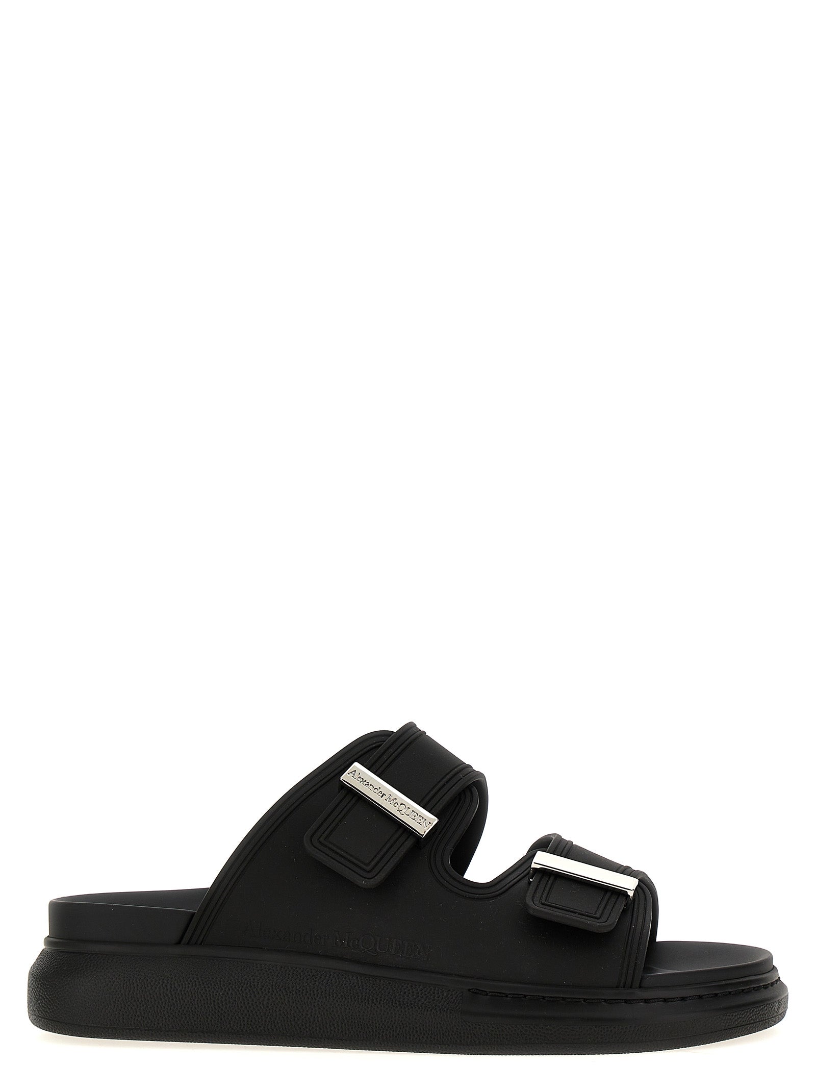 Alexander McQueen Black Rubber Women's Slides