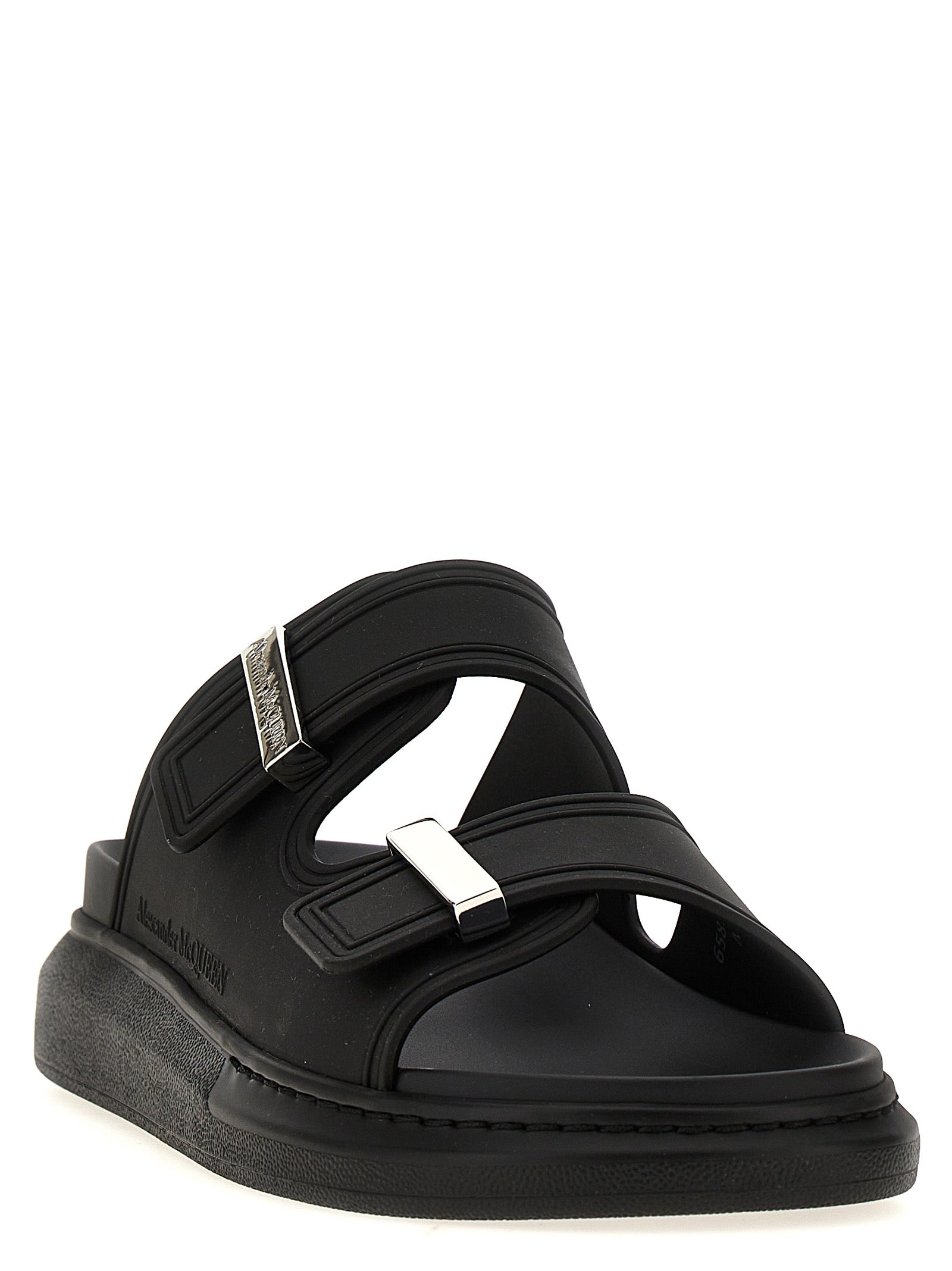 Alexander McQueen Black Rubber Women's Slides