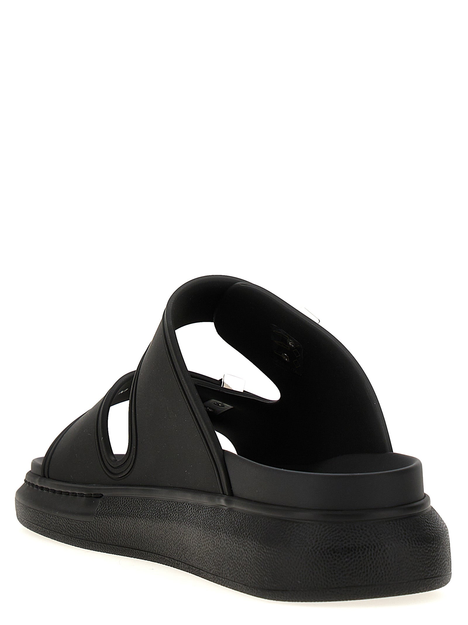 Alexander McQueen Black Rubber Women's Slides