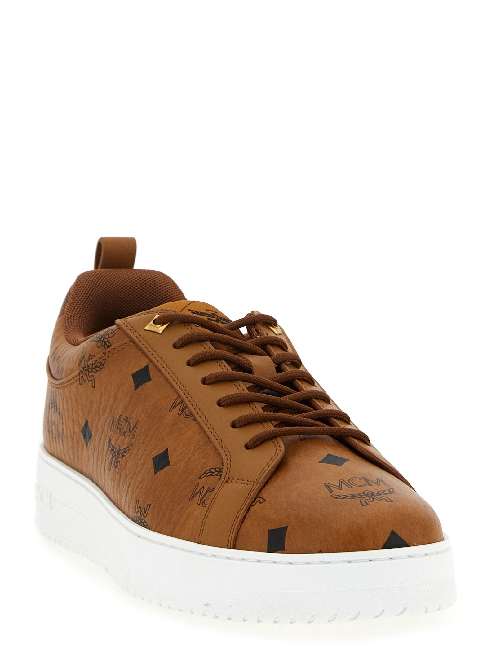 MCM Brown Polyethylene Low Top Men's Sneakers