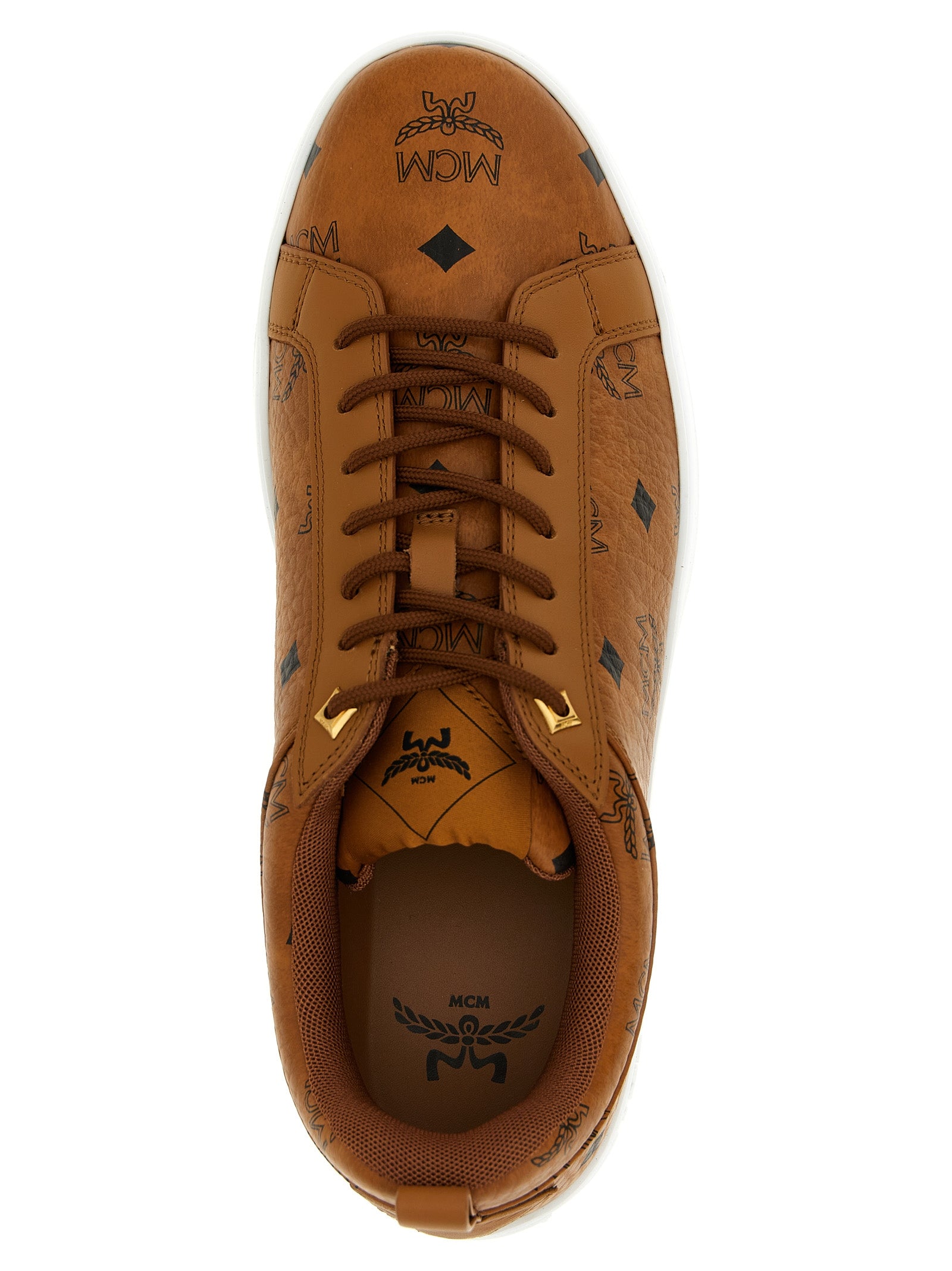 MCM Brown Polyethylene Low Top Men's Sneakers