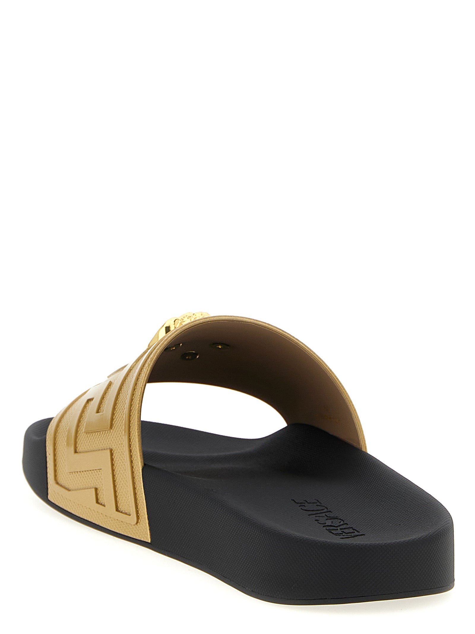 Versace Gold Glass Men's Slides