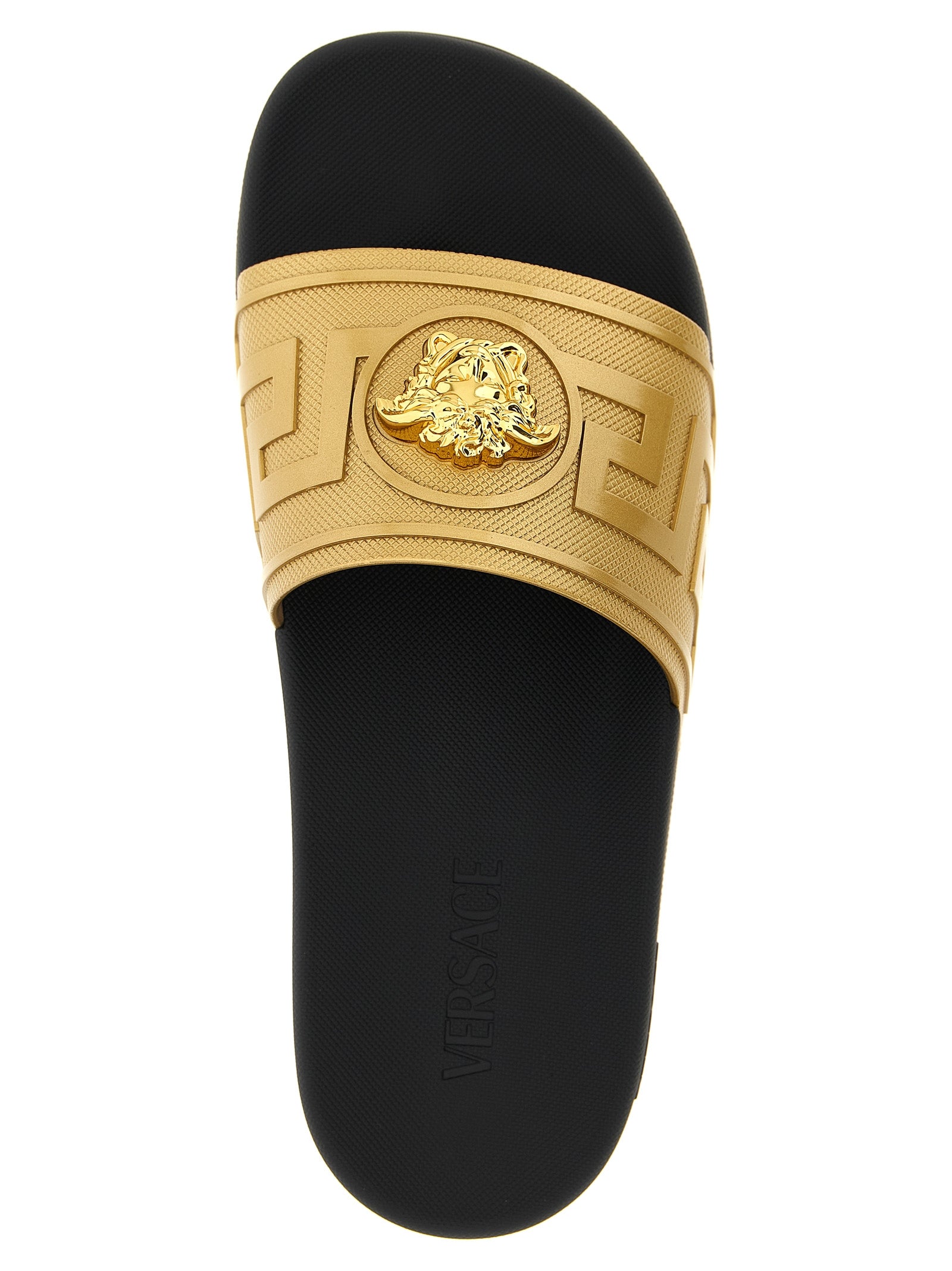 Versace Gold Glass Men's Slides